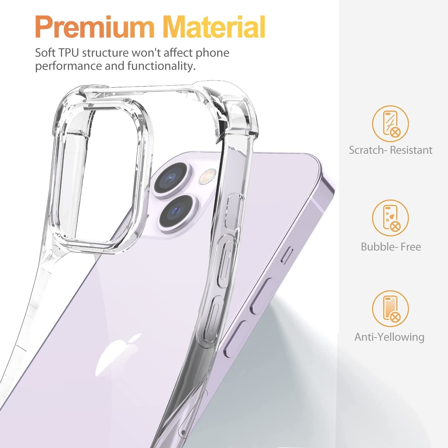 YOYORI Compatible with Iphone 14 Case Clear[With Screen Protector], Transparent Shockproof Protective Soft TPU Bumper Cover 6.1 Inch 2022  YOYORI   