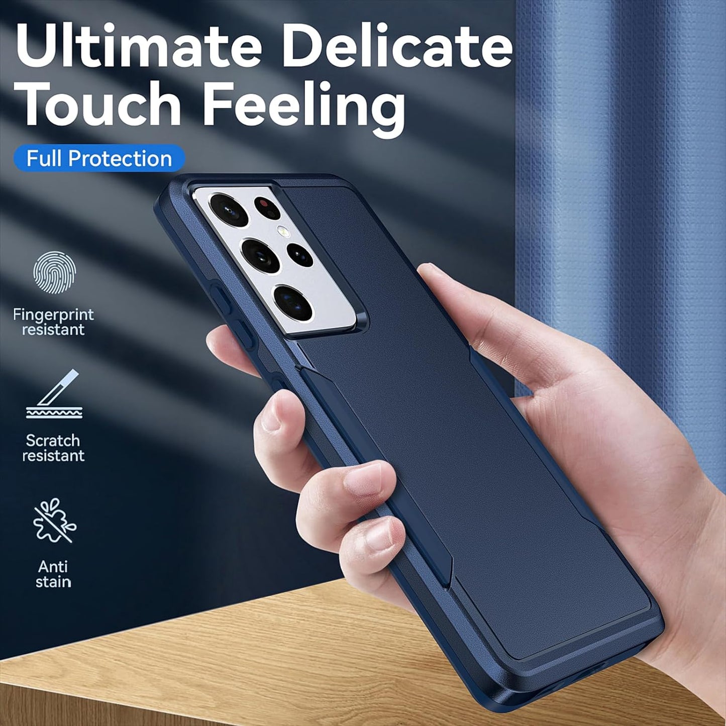 For Samsung Galaxy S21 Ultra Case, S21 Ultra Case with Screen Protector,[Military Grade Drop Tested] Heavy-Duty Tough Rugged Shockproof Protective Phone Case for Galaxy S21 Ultra 6.8 Inch (Blue)  BOYOSS   