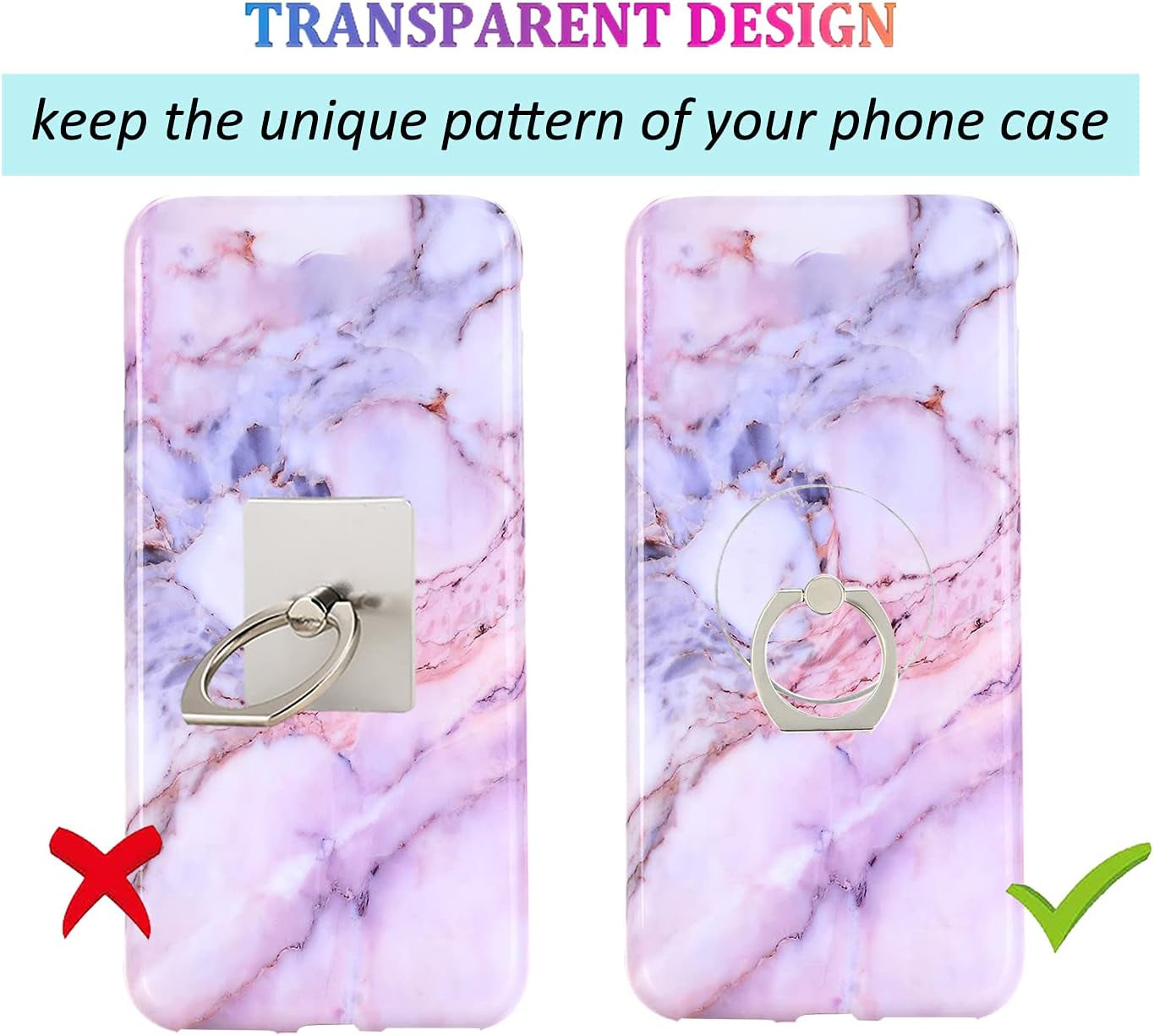 Transparent Circular Cell Phone Ring Holder Kickstand,Clear Phone Finger Ring Grip Stand for Phones,Pad  lenoup   