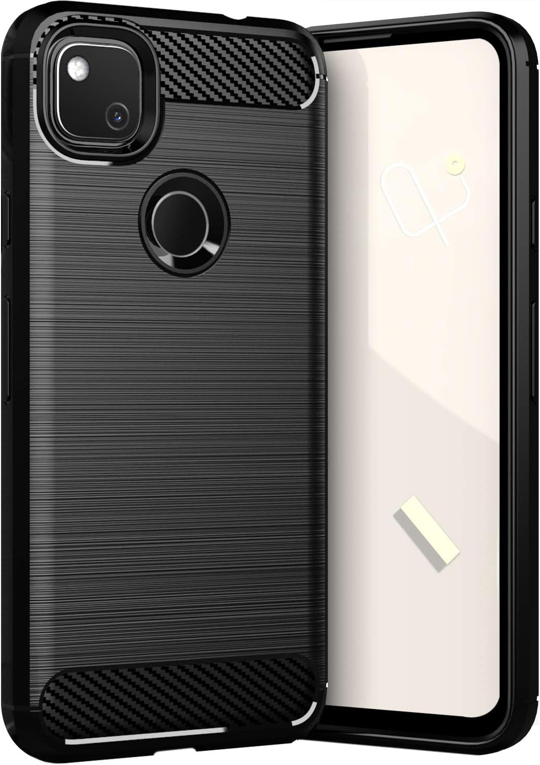 SNOSHO for Google Pixel 4A Case,Slim Thin Soft Skin Silicone Flexible TPU Gel Anti-Scratch Shockproof Protective Case Cover for Pixel 4A [NOT Compatible with Pixel 4A 5G],Crystal Clear  SNOSHO Brushed Black  