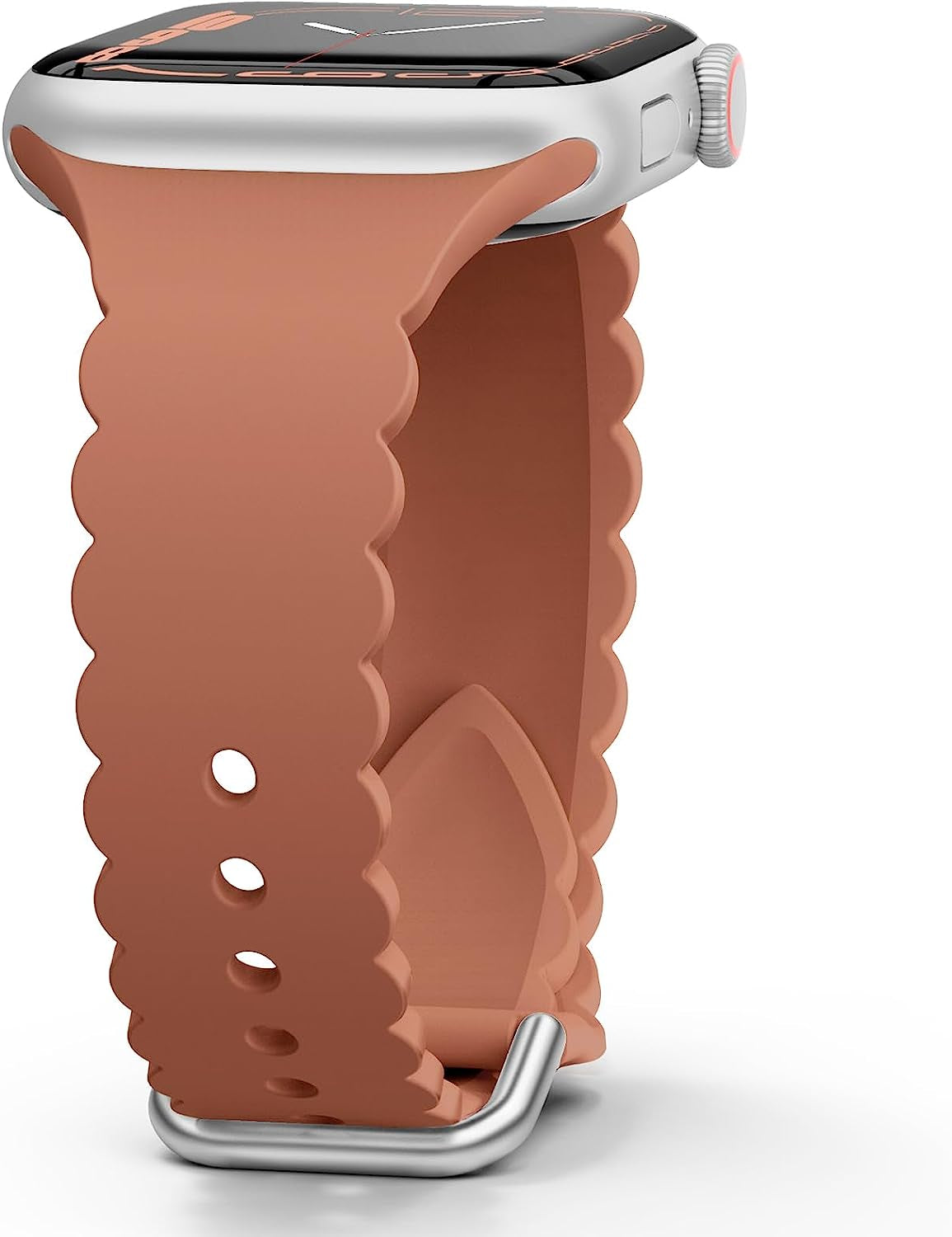 Sunnywoo Lace Silicone Band Compatible with Apple Watch Bands 38Mm 40Mm 41Mm 44Mm 42Mm 45Mm 49Mm, Women Soft Sport Strap Wristband Replacement for Iwatch Series Ultra 8 SE 7 6 5 4 3 2 1  Sunnywoo Brown 42/44/45/49mm 