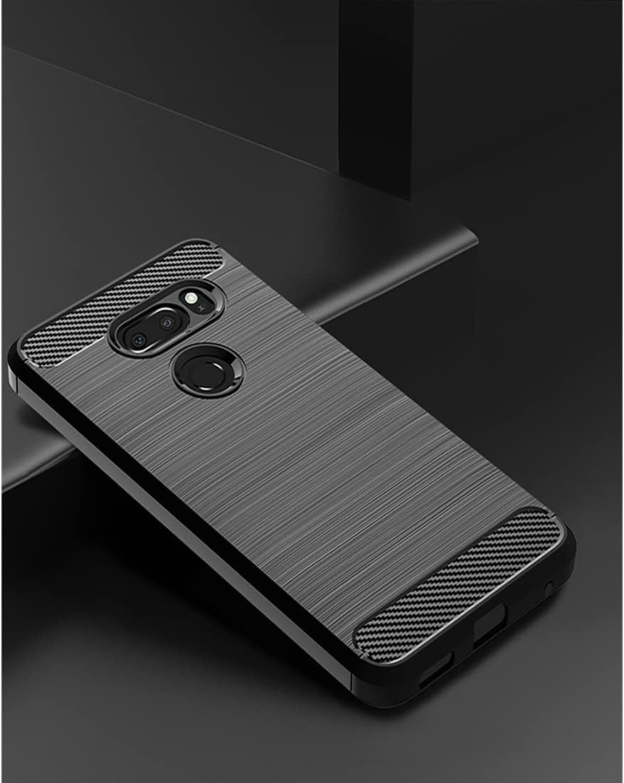 KOARWVC Phone Case for LG V30/V30S Thinq/V35 Thinq/V30+/V30 plus Case, US998 Case Carbon Fiber Shockproof Rugged Shield Anti-Scratch Soft TPU Back Cover Cases for LG V30 (Black)  KOARWVC   