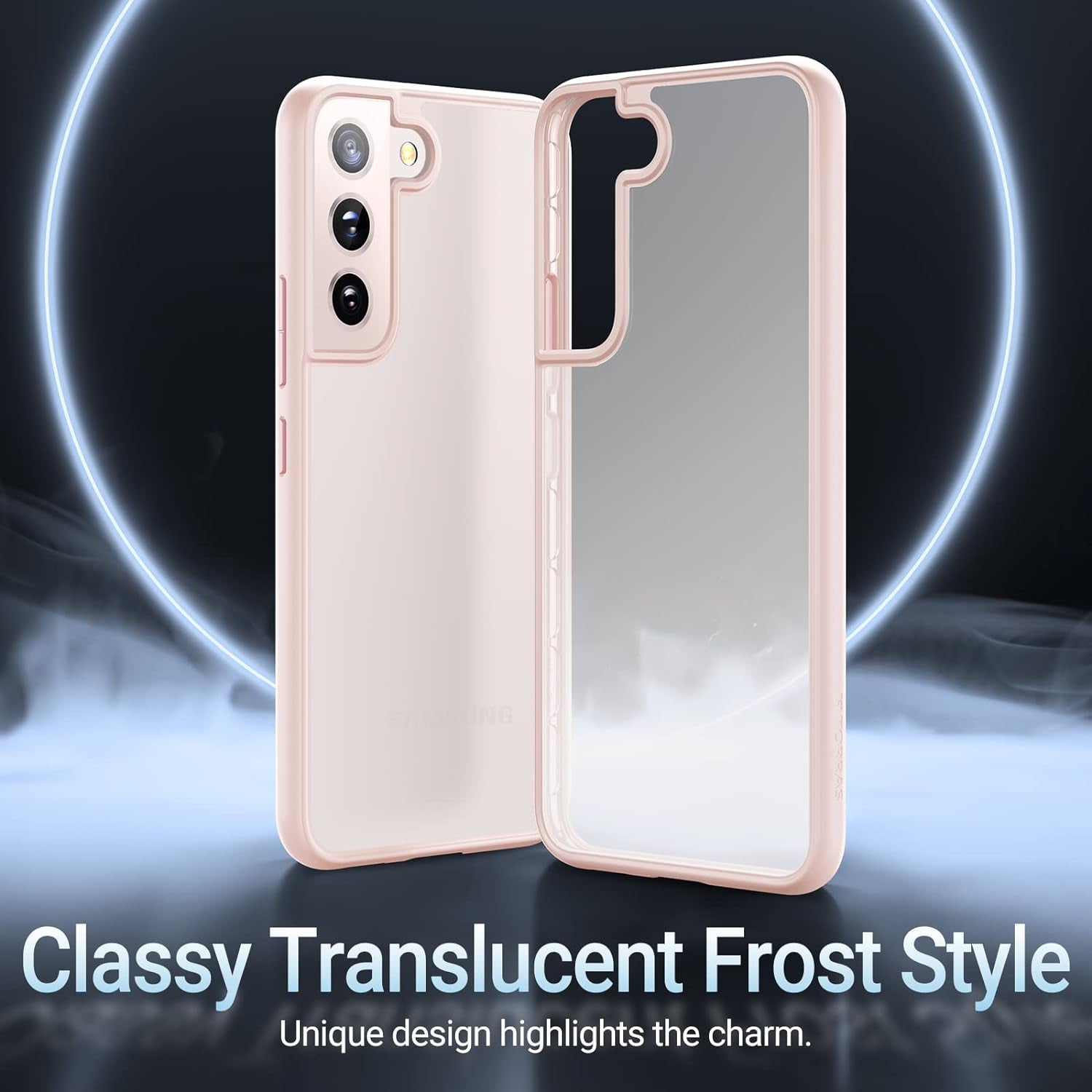 TORRAS Shockproof Galaxy S22 Case, [Military Grade Drop Tested] Translucent Matte Hard Back & Soft Edge Slim Protective Compatible for Samsung S22 Case 5G Guardian Series, Pink  TORRAS   