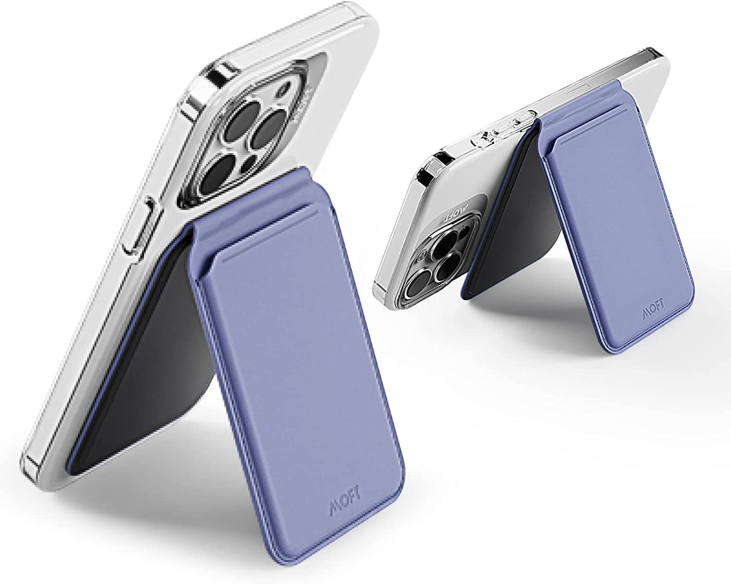 MOFT Magsafe Compatible Wallet Quick Access for Iphone 14 /Iphone 13/ Iphone12 Series Open ID Window Convenient Card Use and Sturdy Stand with Steel Hinge Flash Wallet Phone Stand  MOFT Purple  