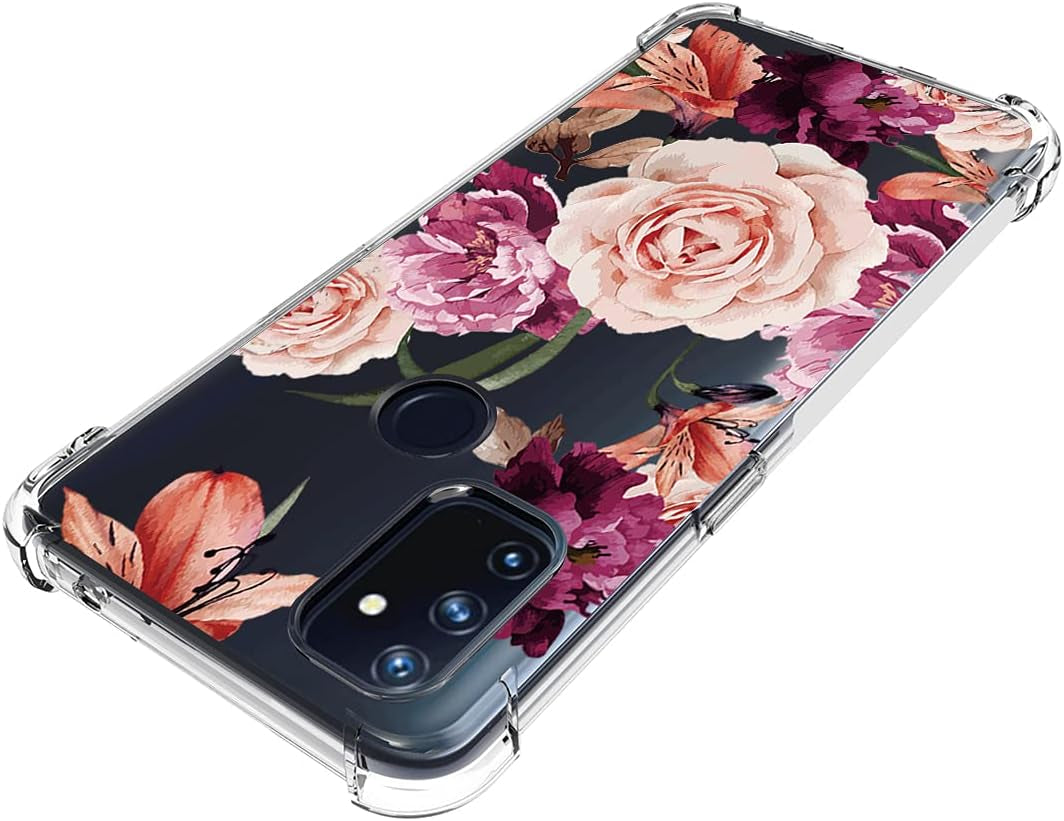 Sidande Case for Oneplus Nord N100 Case, Oneplus N100 Case for Girls Women, Clear Floral Soft Flexible TPU Slim Phone Protective Case Cover for Oneplus Nord N100 (Purple Flower)  Sidande   