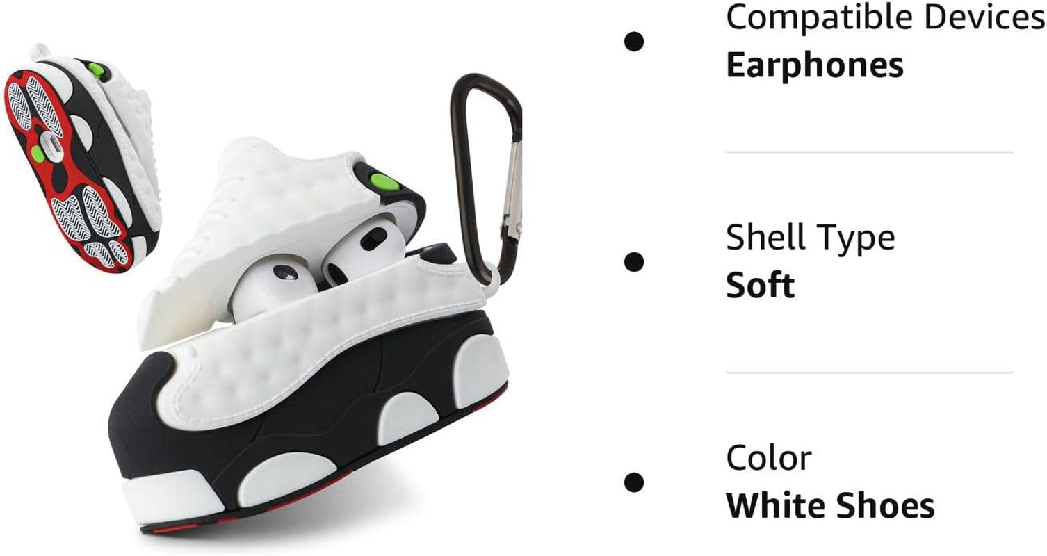 Oqplog for Airpod 3 3Rd Generation Case Luxury for Air Pods 3 (2021) Cases Cover Hypebeast Funny Design Fun 3D Cute Trendy Unique Fancy Fashion Soft Silicone for Men Boys Girls Teen (White Shoes)  Chuangyinian   