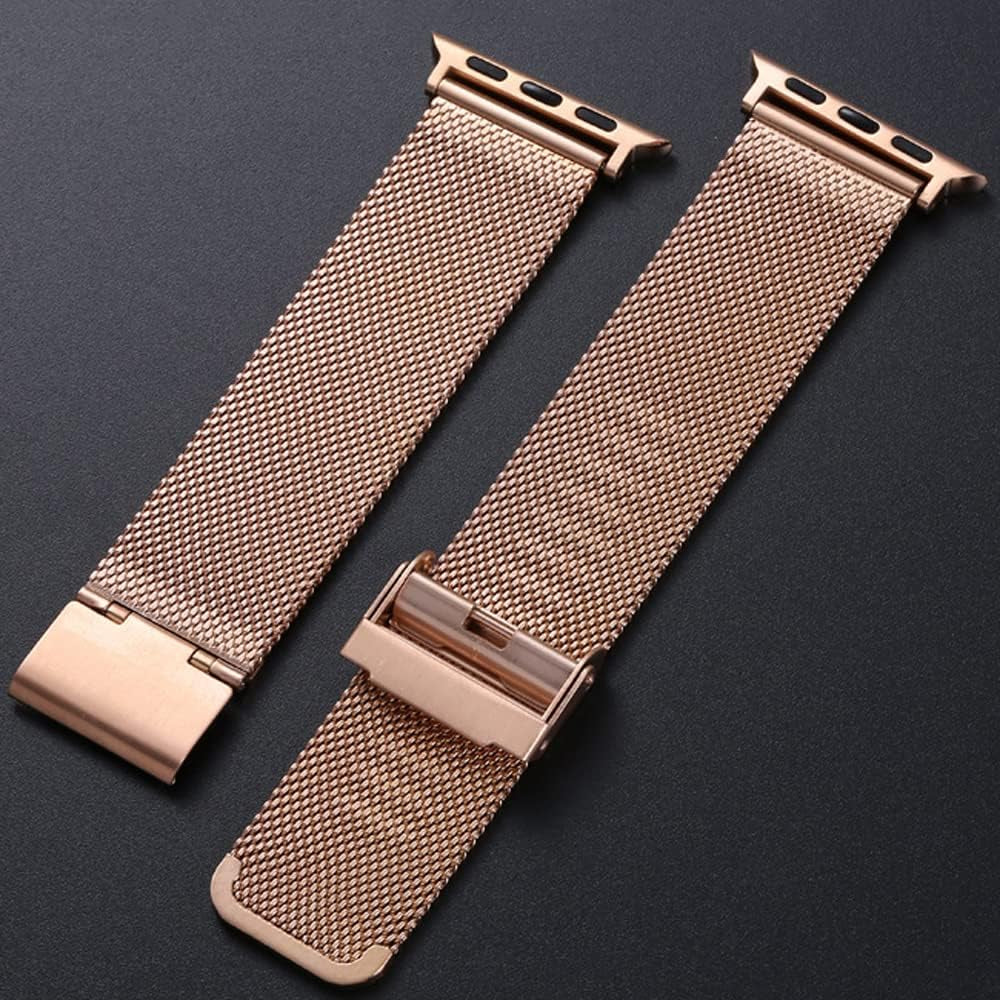 BHGOCA Compatible with Apple Watch Band Series 8 7 6 5 4 3 2 1 44Mm 38Mm 45Mm 40Mm 41Mm 49Mm 42Mm 38Mm, Stainless Steel Mesh Loop Watch Band for Iwatch Bands, Gold Apple Watch Bands for Women  BHGOCA   