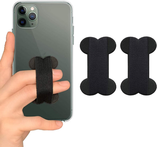 REINVENT Ego-Finger Strap Phone Holder - Cell Phone Grip Holds Device with Just a Finger - Ultra Thin Anti-Slip Universal Cell Phone Grips Band Holder for Back of Phone - 2Pack(Black)  REINVENT EGO   
