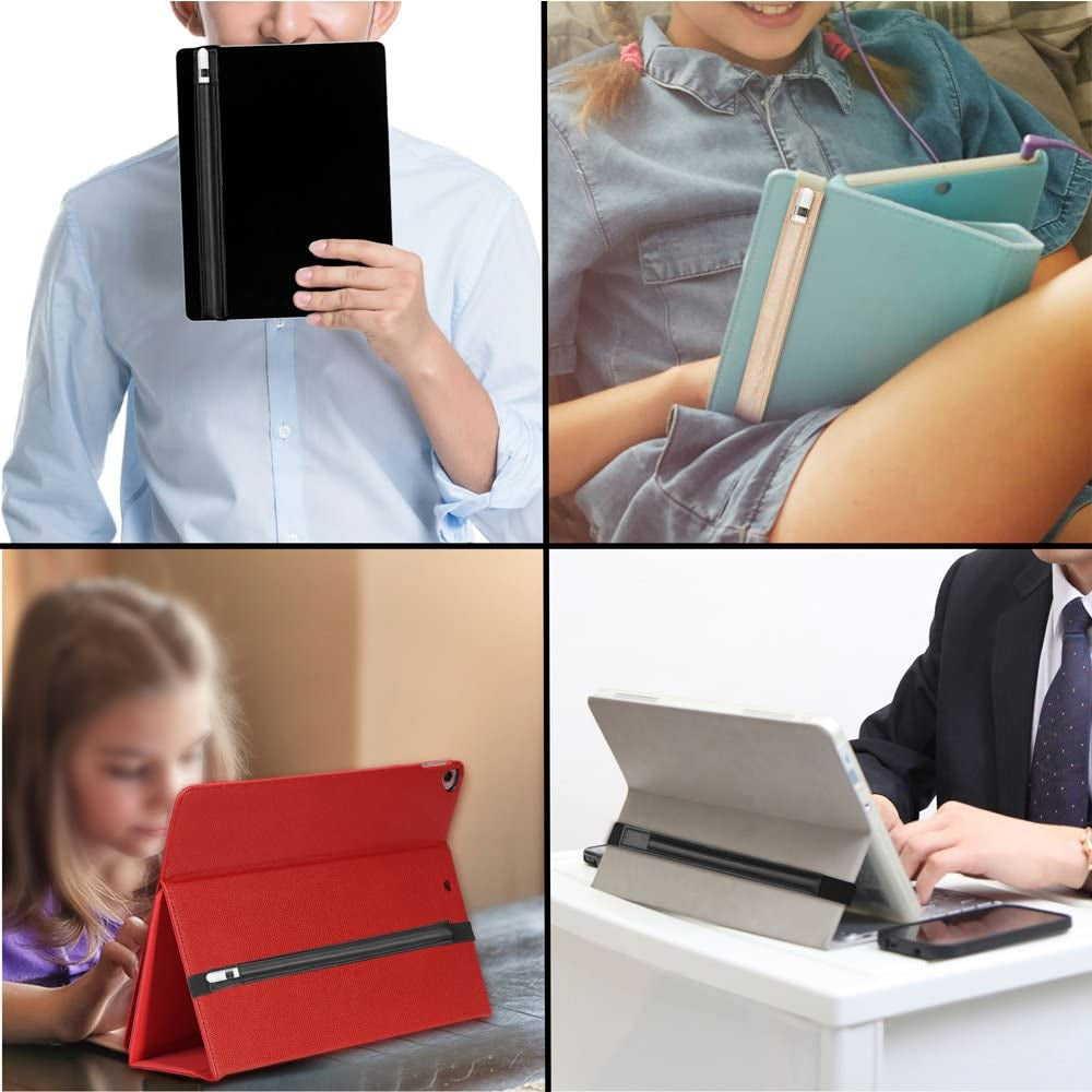 Doormoon Pencil Holder for Apple Ipad 2018 (6Th Gen)/ Ipad Air/ 9.7 / Pro 9.7"/ Pro 10.5"/12.9"/Pro 12.9/,Detachable Elastic Apple Pencil 2Nd Gen Leather Sleeve Pocket Pouch (Black)  Doormoon   