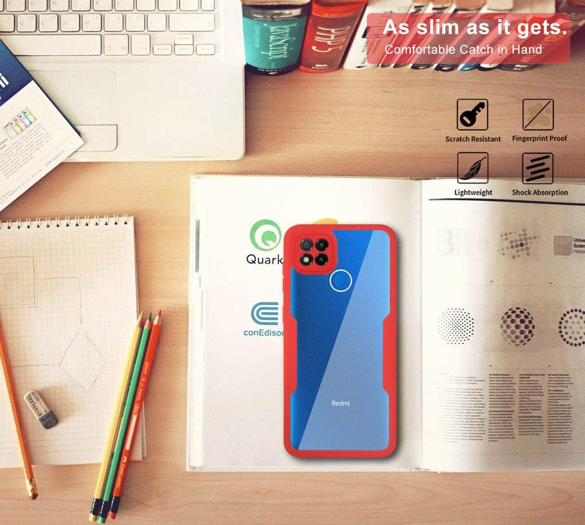 Ysnzaq Full Surround Clear Phone Case for Xiaomi Redmi 10A /Redmi 9C, Soft TPU Screen Shockproof Protection with Wireless Charging Phone Cover for Xiaomi Redmi 10A /Redmi 9C QB Black  Ysnzaq   