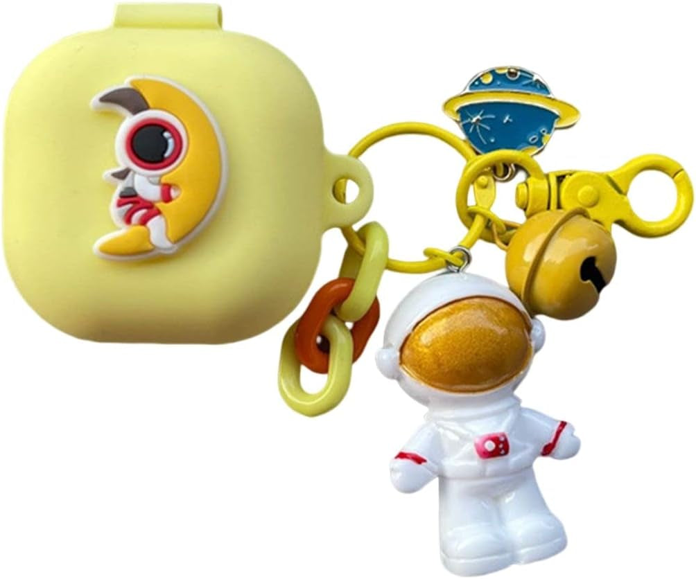 SKPY Cases for Samsung Galaxy Buds2 Pro/Buds 2/Buds Pro/Buds Live with Pendant, Cute Silicone Astronaut Cartoon Shockproof Cover for Girls Boys  SKPY Astronaut 8  