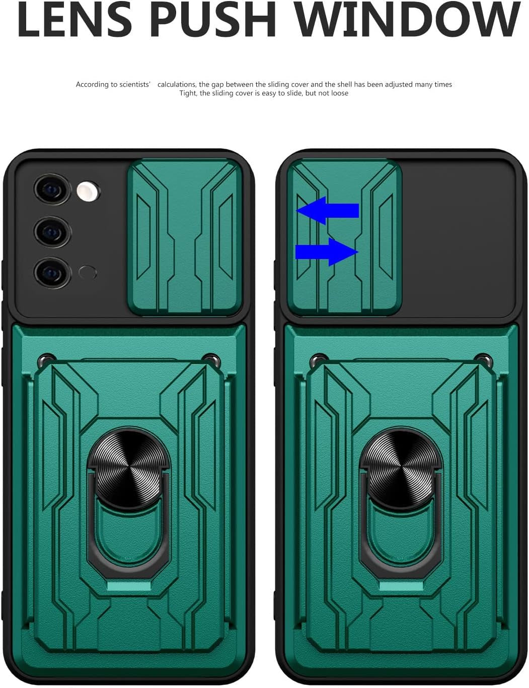 Ccsmall Case for Samsung Galaxy Note 20 5G with Card Holder, Heavy Duty Protection Phone Case with Magnetic Ring Kickstand Slide Camera Cover for Samsung Galaxy Note 20 4G/5G LJK White  CCSmall   