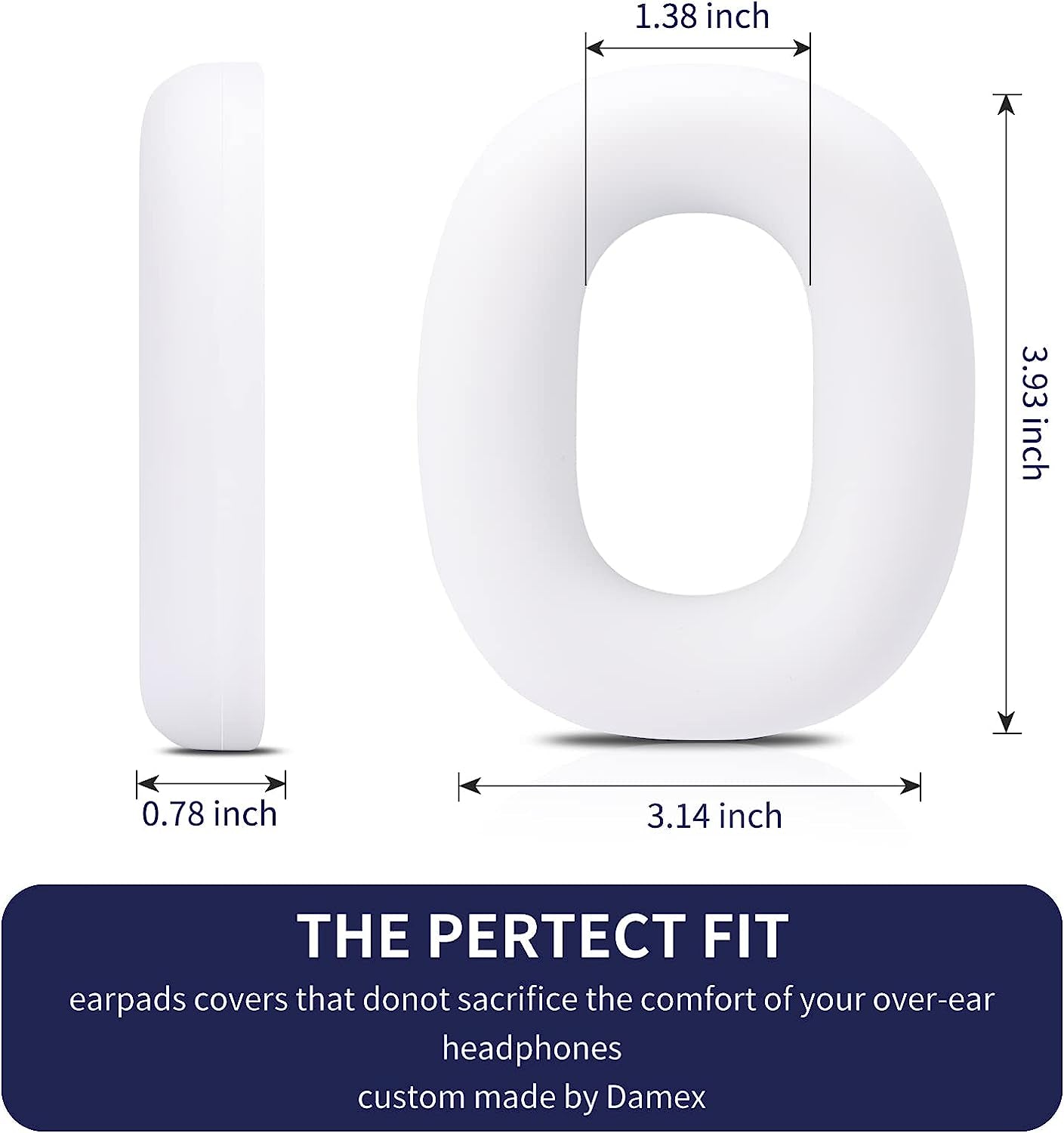 Damex Silicone Earpads Protector, Compatible with Airpods Max Ear Pad (White)  nakuya   