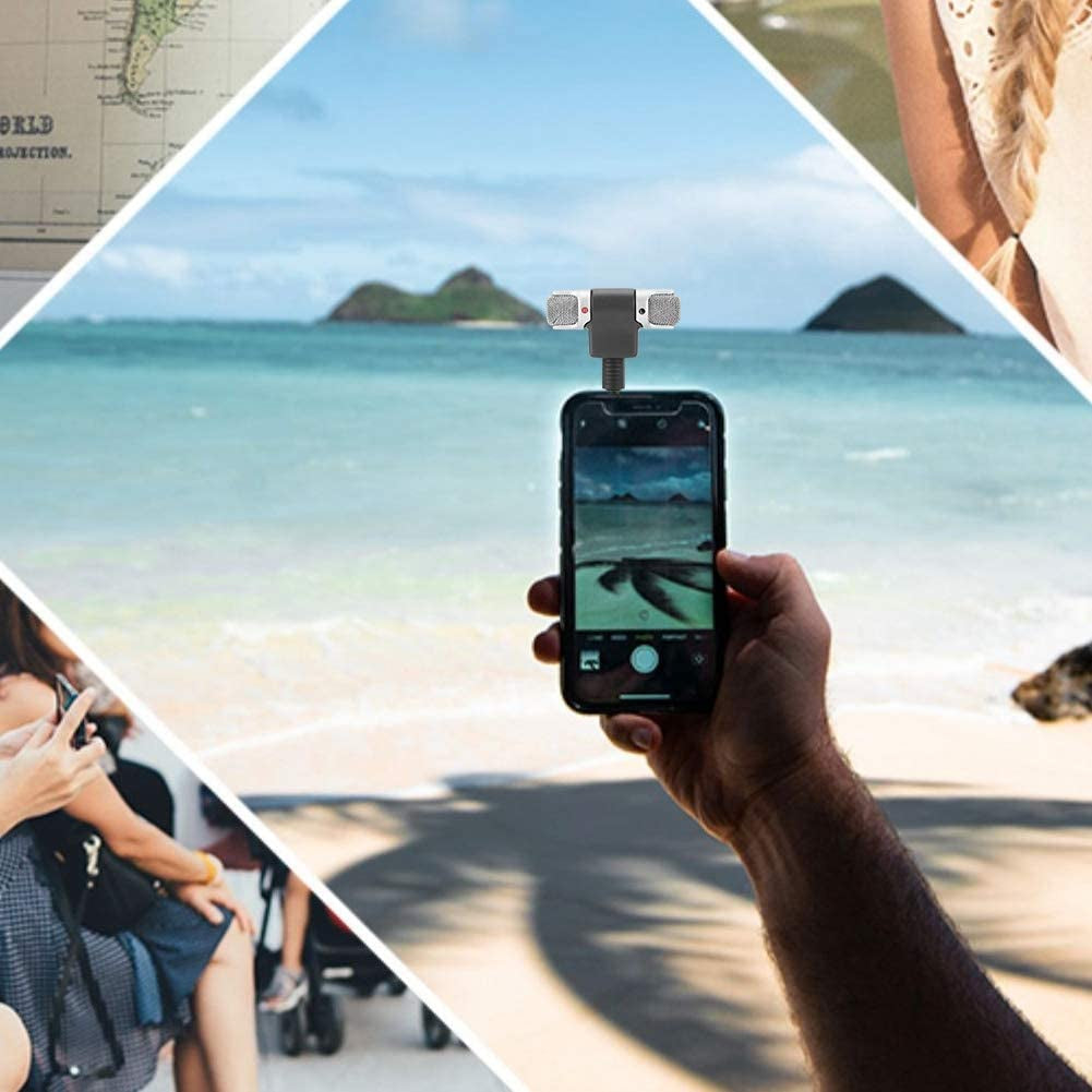 Wireless Microphone Recording 3.5Mm Mini Mic Digital Stereo Microphone Plug and Play Mic Professional Handheld External Microphone for Digital Media Mobile Phones PC and Recorders No Battery Required  Zopsc   