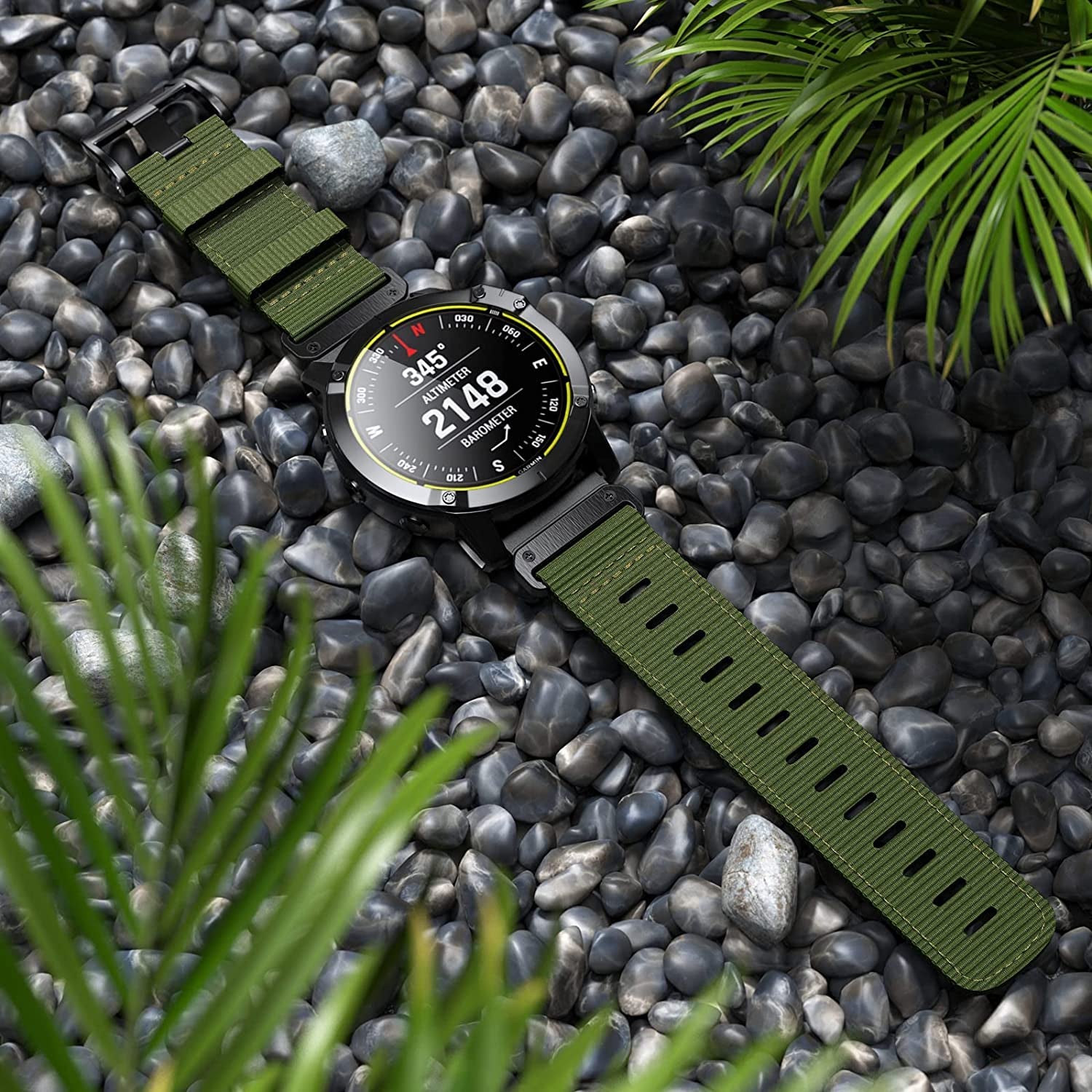 CUZOW Compatible with Garmin Fenix 5X/7X/Tactix 7 Pro, 26Mm Nylon Quickfit Watch Band for Garmin Fenix 3/3 HR, Fenix 5X Plus/6X/6X Pro/Tactix/Descent MK1/D2 Delta PX/D2 Charlie, Army Green  CUZOW   