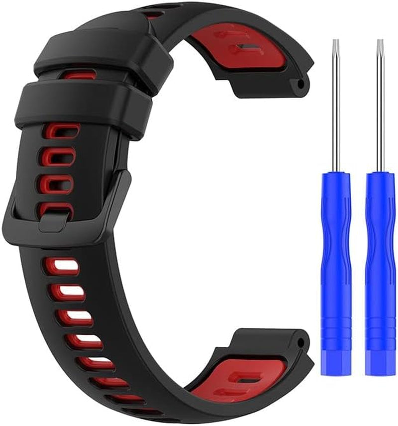 NDJQY Silicone Watch Band for Garmin Forerunner 220 230 235 735XT 735 620 630 S20 S5 S6 Replacement Strap Bracelet Watch Wristband  NDJQY Black red  