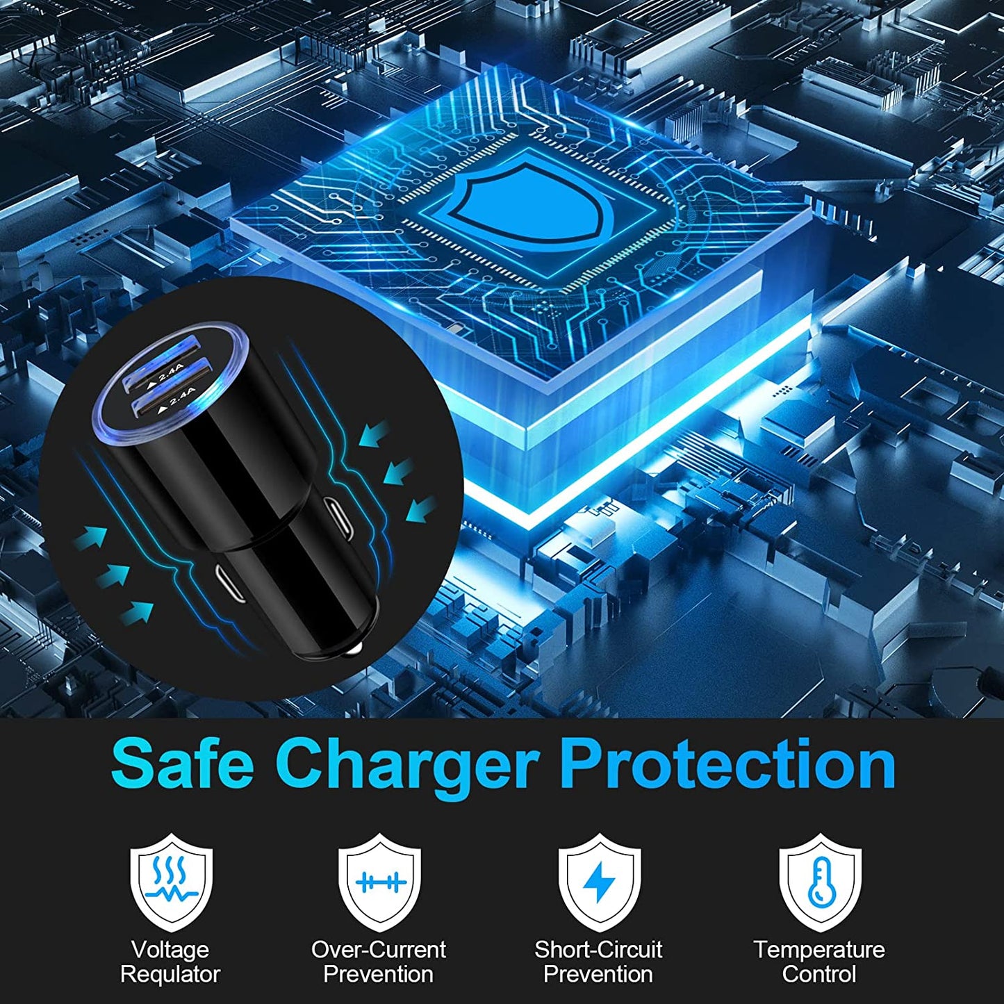 USB Car Charger, 2Pack 4.8A Fast Charging Dual Port USB Cigarette Lighter Adapter for Iphone 14 13 12 11 Pro Max SE XR X 8 7 6, Ipad, Samsung Galaxy S22 S21 S20 S10 S9 S8 S7 A10E A51,Android,Kindle  SHENZHEN SENJIN ELECTRONIC TECHNOLOGY CO.,LTD   