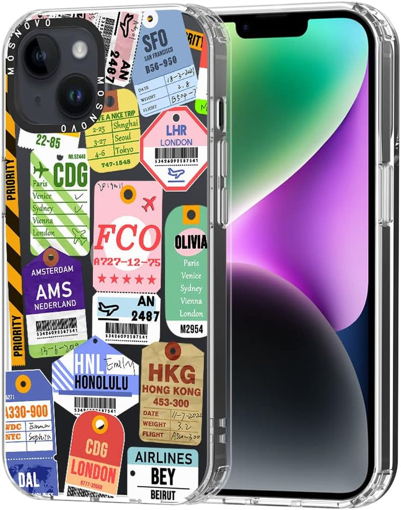 MOSNOVO Compatible with Iphone 14 plus Case, [Buffertech 6.6 Ft Drop Impact] [Anti Peel off Tech] Clear TPU Shockproof Bumper Phone Case Cover with Black Dragon Designed for Iphone 14 plus 6.7"  MOSNOVO Ticket Label  