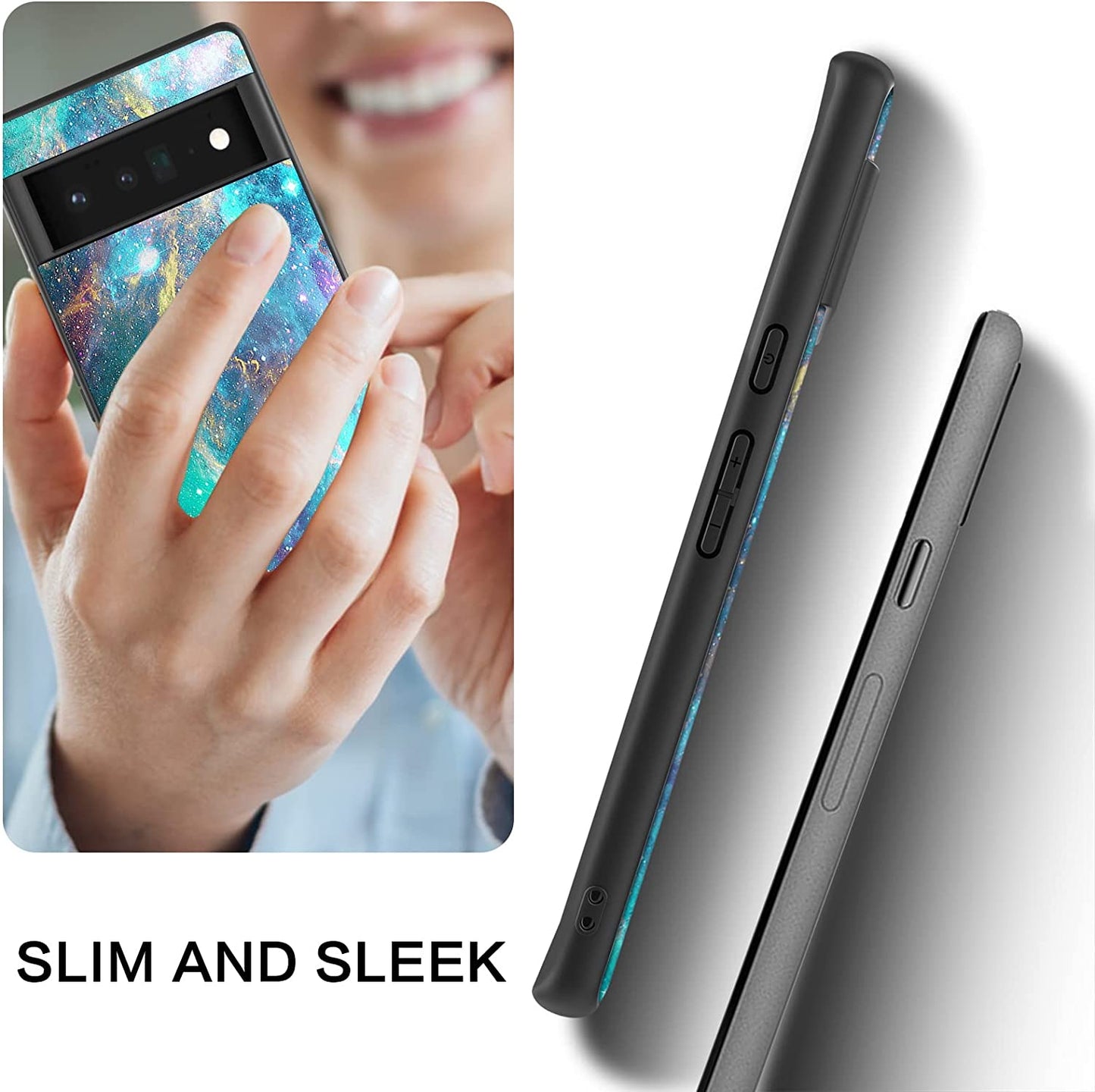 BENTOBEN Google Pixel 6 Pro Case, Slim Fit Glow in the Dark Hybrid Hard PC Soft TPU Bumper Shockproof Drop Protective Girls Women Men Phone Cover for Google Pixel 6 Pro 6.71", Green Nebula  BENTOBEN   