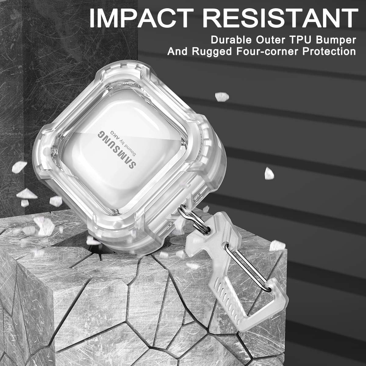Dexnor Compatible with Samsung Galaxy Buds 2 Pro Case(2022)/Galaxy Buds 2 Case(2021)/ Galaxy Buds Live Case(2020)/ Galaxy Buds Pro Case(2021) Clear Hard PC & Silicone 360 Full Body Case - Crystal  Dexnor   