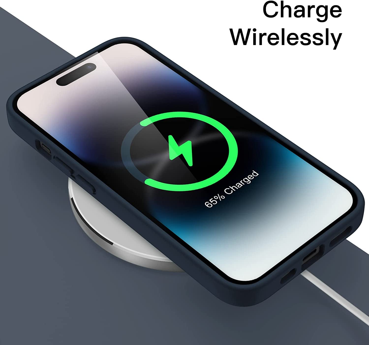 Jetech Silicone Case for Iphone 14 Pro 6.1-Inch (NOT for Iphone 14 Pro Max 6.7-Inch), Silky-Soft Touch Full-Body Protective Phone Case, Shockproof Cover with Microfiber Lining (Navy)  JETech   