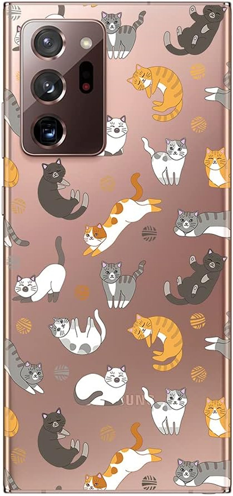 Blingy'S Samsung Galaxy Note 20 Ultra Case, Cute Cat Pattern Fun Cartoon Animal Style Transparent Soft TPU Protective Clear Case Compatible for Samsung Galaxy Note 20 Ultra 5G (Cats)  Blingy's   