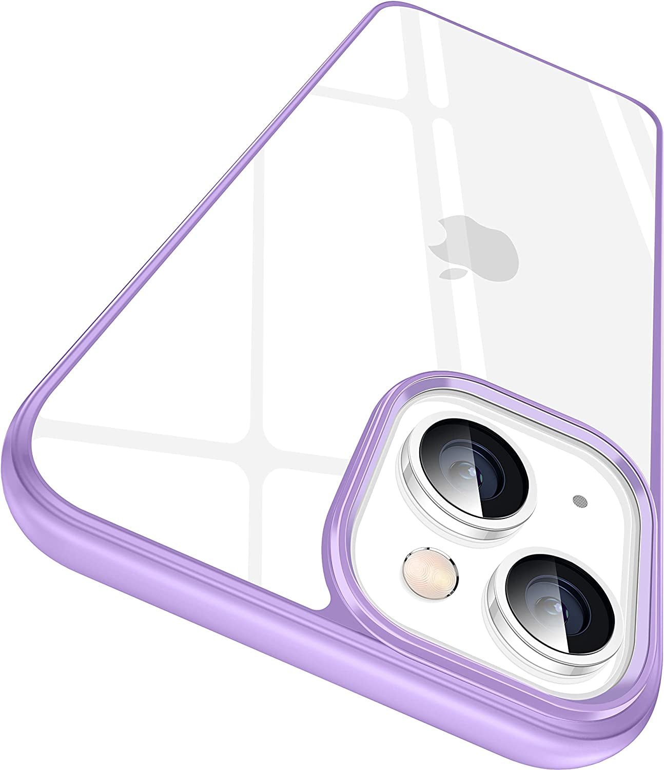 CASEKOO Crystal Clear for Iphone 14 Case & Iphone 13 Case, [Not Yellowing] [Military Grade Drop Protection] Shockproof Protective Phone Case 6.1 Inch 2022 Clear Glitter  CASEKOO Purple  