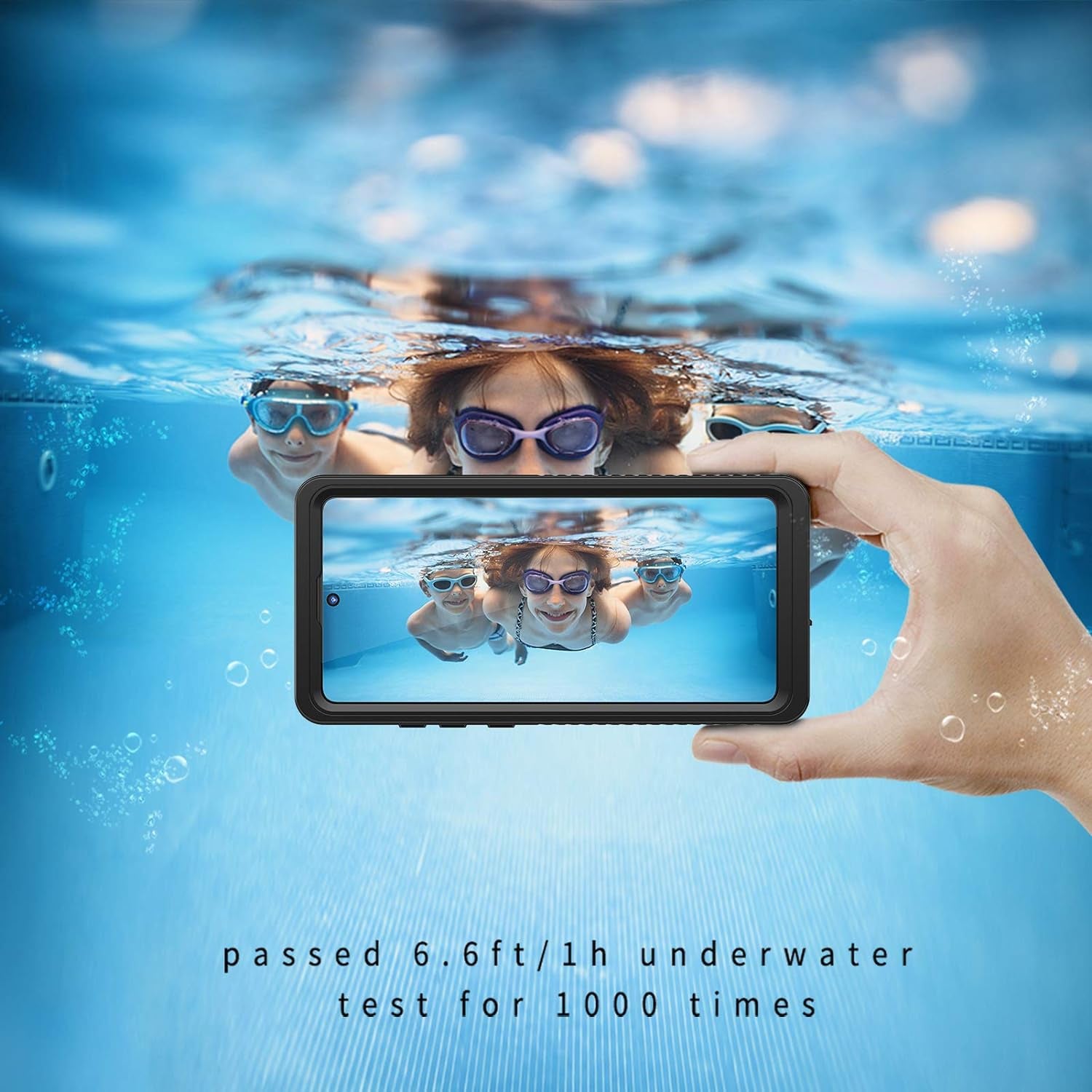 Lanhiem Galaxy Note 20 Case, Built-In Screen Protector with Fingerprint Film Waterproof Dustproof Case, Full Body Heavy Duty Protective Cover for Samsung Galaxy Note 20 6.7 Inch (Black/Clear)  Lanhiem   