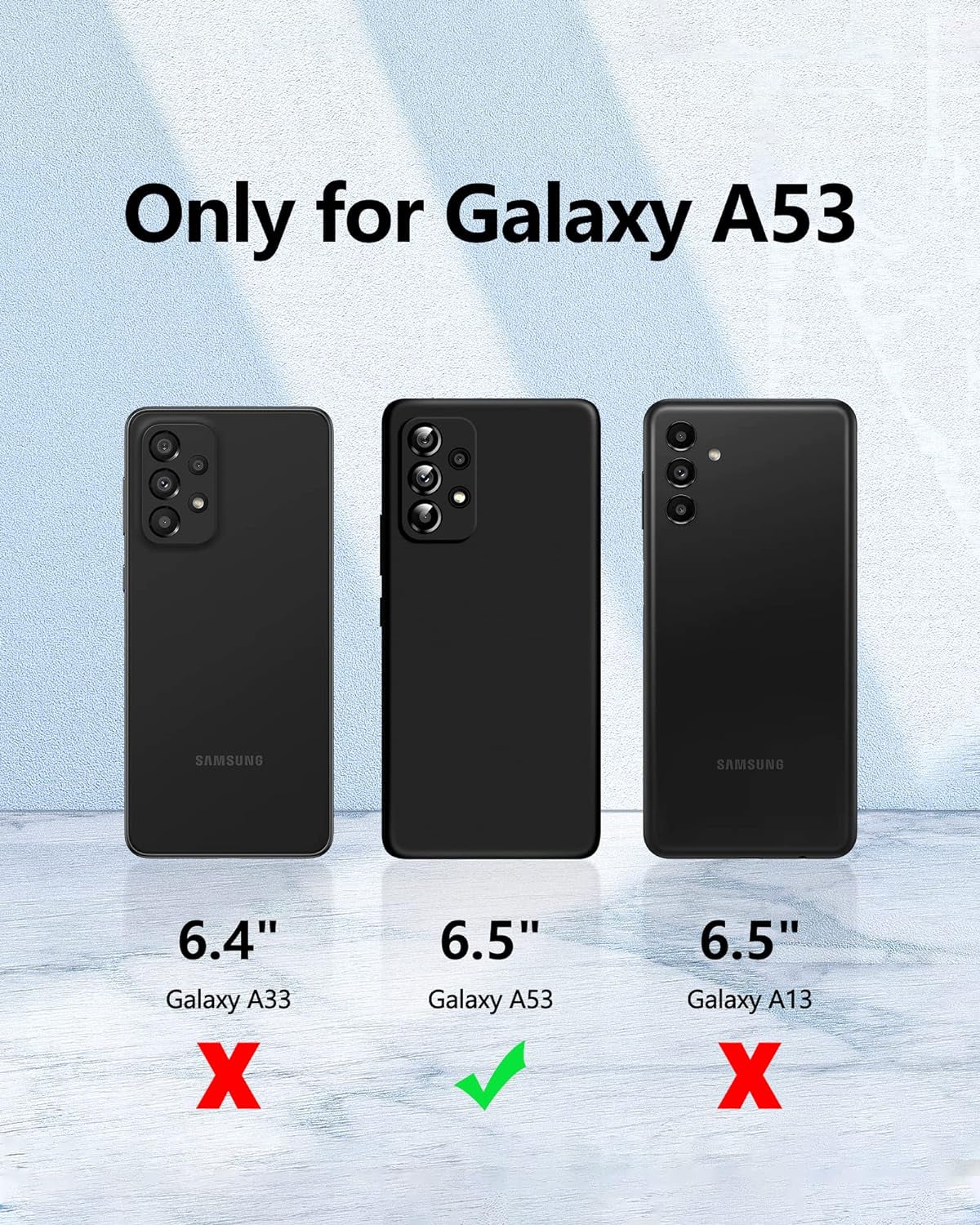 Dssairo [3 in 1 for Samsung Galaxy A53 5G Case, with 2 Pack Screen Protector, Camera Protection，Liquid Silicone Slim Shockproof Protective Phone Case [Microfiber Lining] (Black)  Dssairo   