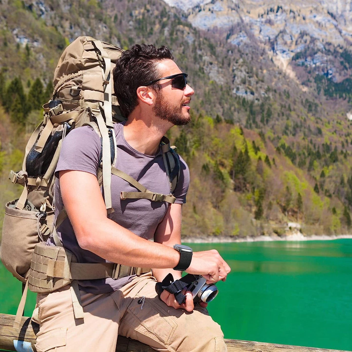 25MM/30MM Wide Stretchy Nylon Compatible with Apple Watch Ultra Band 44Mm 45Mm 49Mm 38Mm 40Mm 41Mm 42Mm, Adjustable Sport Soft Elastic for Apple Watch Band Men, Wristband for Iwatch SE 8 7 6 5 4 3 2 1  HEARTBOOM   