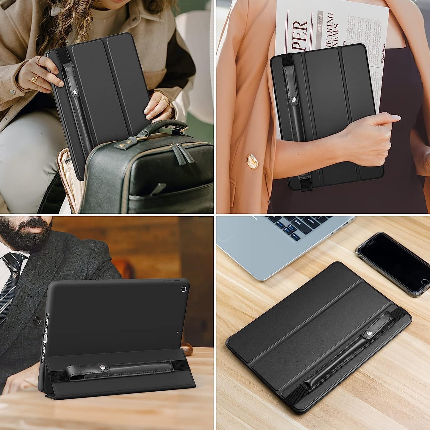 DTTO Pencil Case for Apple Pencil 1St/2Nd Generation, PU Leather Pencil Sleeve Pouch with Detachable Elastic Band for Ipad 9.7"/ 10.2"/ 10.5"/ 10.9"/ 11"/ 12.9" Case, Black  DTTO   