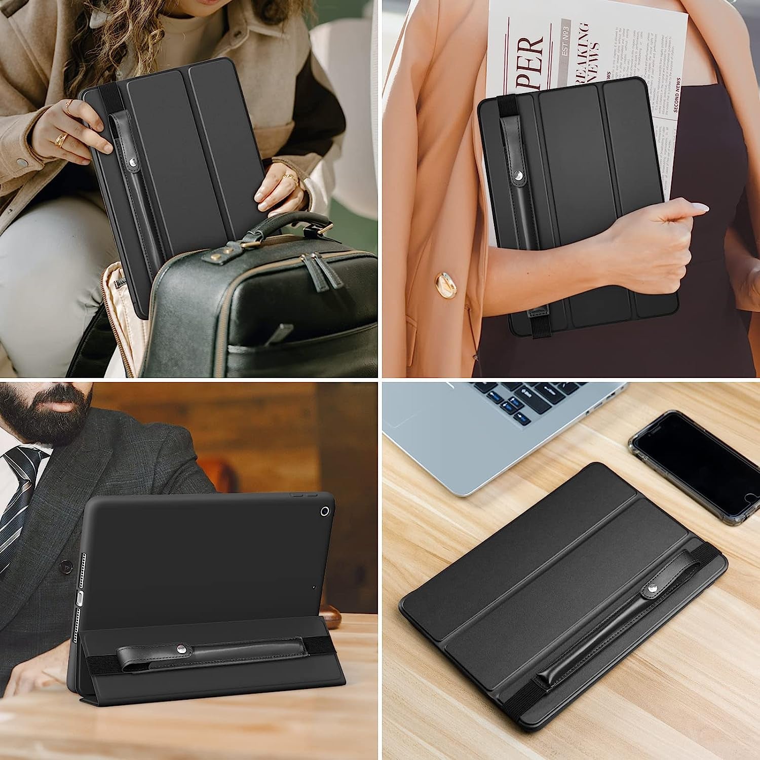 DTTO Pencil Case for Apple Pencil 1St/2Nd Generation, PU Leather Pencil Sleeve Pouch with Detachable Elastic Band for Ipad 9.7"/ 10.2"/ 10.5"/ 10.9"/ 11"/ 12.9" Case, Black  DTTO   