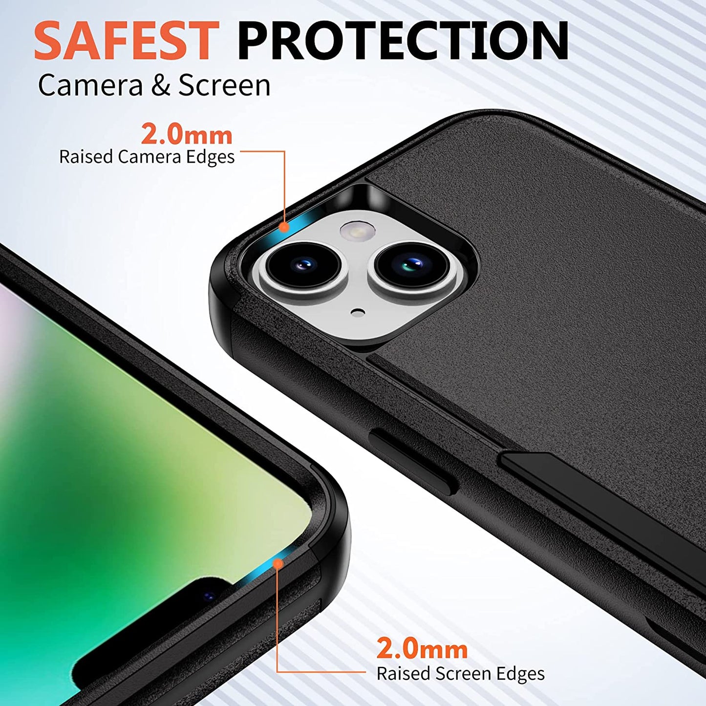 Ezanmull for Iphone 14 Case, [Shockproof] [Dropproof] [Full-Body] [2+Tempered Glass Screen Protector + 2+Tempered Camera Lens Protector] Protection Phone Case for Apple Iphone 14 (Black)  Ezanmull   