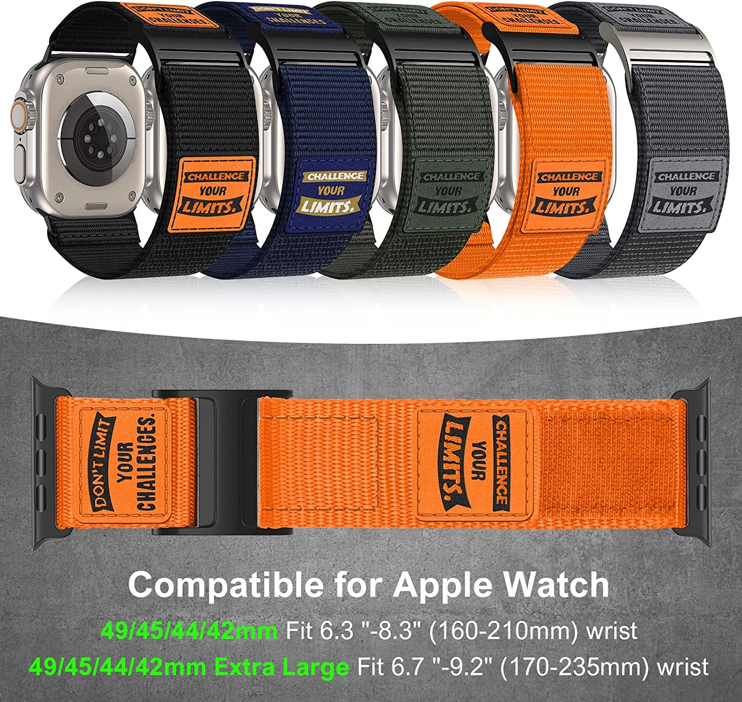 Rugged Nylon Band Compatible with Apple Watch Ultra Band 49Mm 45Mm 44Mm 42Mm,Soft Sport Loop Adjustable Wristbands Replacement Strap for Apple Watch Band Iwatch Ultra Series 8/7/SE/6/5/4/3/2/1  Hehighti   