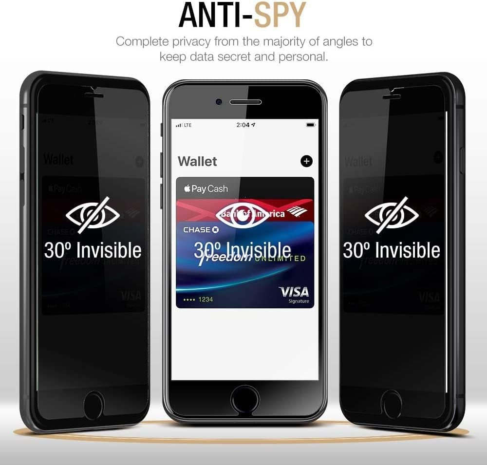 Ushield Privacy Screen Protector for Iphone 8 Plus, Iphone 7 Plus, Iphone 6S Plus, Iphone 6 plus - 3 Pack (Installation Frame) Tempered Glass Screen Protector Iphone 8+ 7+ 6S+ 6+ [Fit with Most Cases]  uShield   