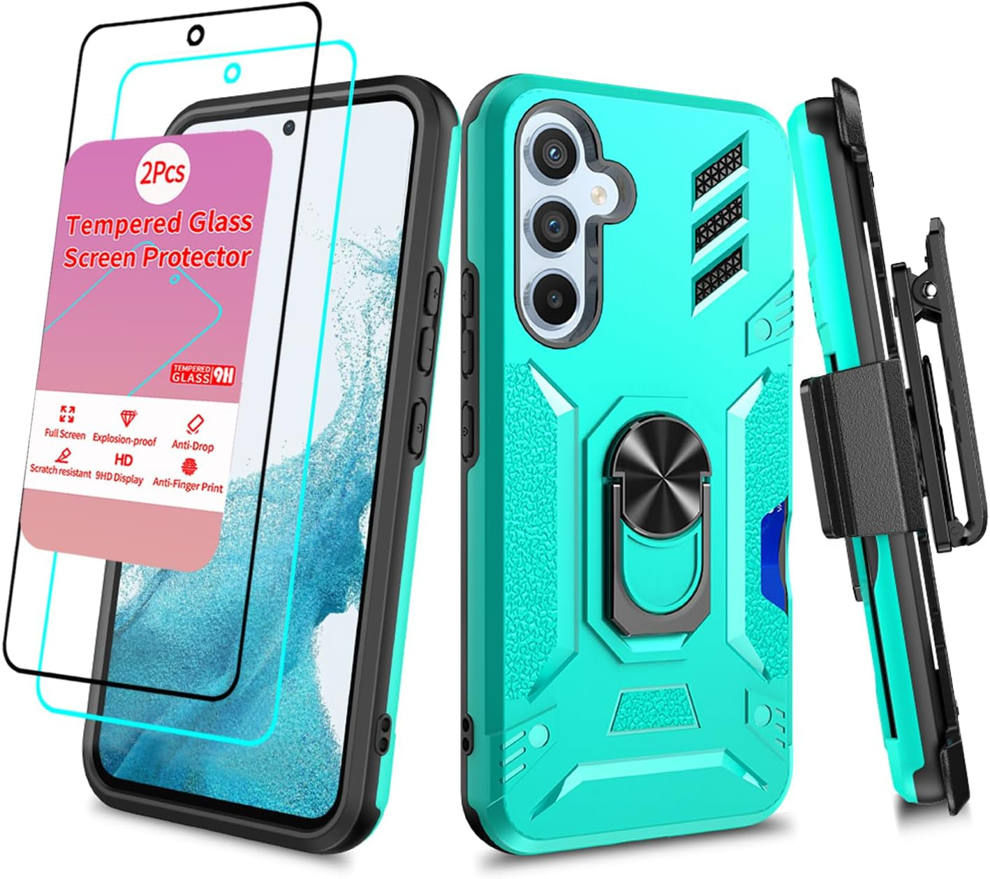 Case for Samsung Galaxy A53 Case with Screen Protector Samsung Galaxy A53 Case with Clip Galaxy A53 Case with Kickstand Military Grade Heavy Duty Camo Case for Samsung Galaxy A53 Men Women (Blue)  huiyi Green For A54 For A54 