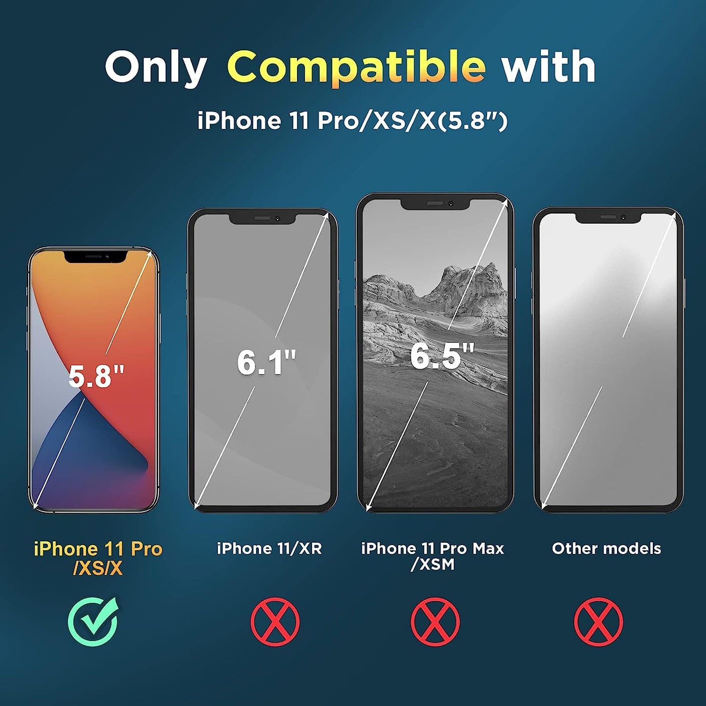 Invoibler 3 Pack Screen Protector Compatible with Iphone 11 Pro/Xs/X, Iphone 11 Pro/Xs/X Screen Protector Tempered Glass, 5.8 Inch [Anti-Scratch] [Bubble Free]  Invoibler   