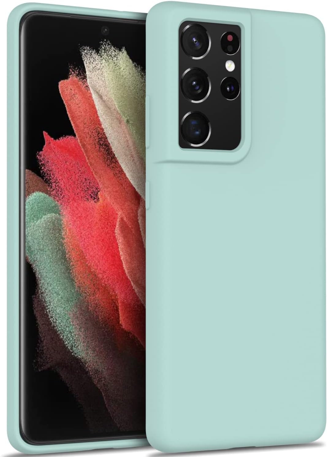 DEENAKIN for Samsung Galaxy S21 Ultra Case Silicone,Silky Smooth Flexible Gel Rubber Bumper Cover with Soft Microfiber Lining Slim Fit Protective Phone Case for Samsung Galaxy S21 Ultra Bright Yellow  DEENAKIN Light Blue Samsung Galaxy S21 Ultra 