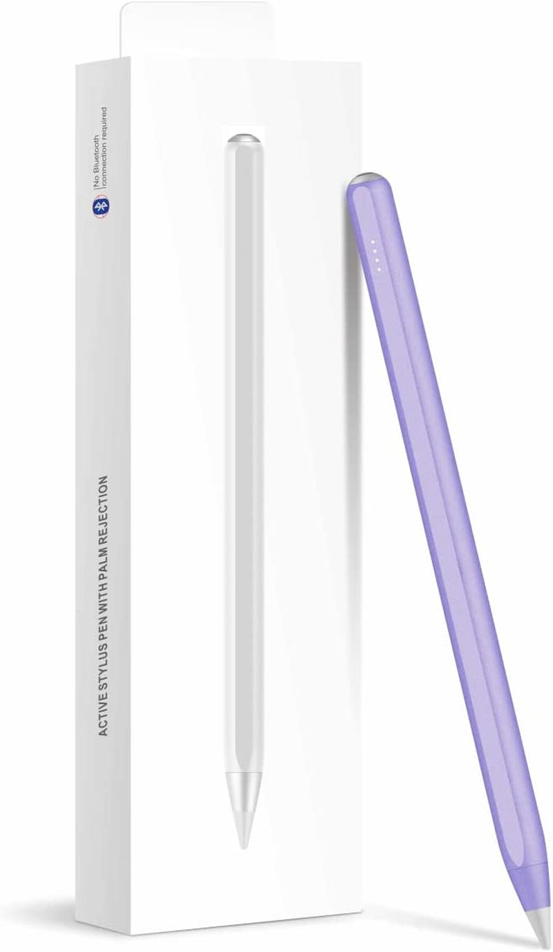 Ipad Air Pencil with Palm Rejection, PERMARK Stylus Pen Compatible with (2018-2023) Apple Ipad Pro (11/12.9 Inch),Ipad Air 3Rd/4Th/5Th Gen,Ipad 6/7/8/9Th Gen,Ipad Mini 5/6Th Gen (Purple)  PERMARK   