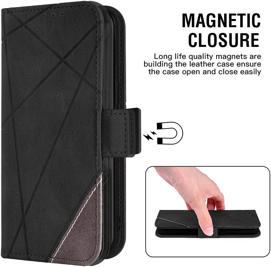 Compatible with Oneplus 8T Oneplus8T plus 9R 5G Wallet Case and Tempered Glass Screen Protector Flip Cover Card Holder Phone Cases for One Plus8T5G on 1 plus 8Tplus 1Plus 8T+ One+ 1+ 1+8T Pro G5 Black  Asuwish   