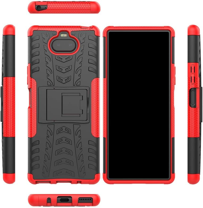 Jielangxin Keji Case for Sony Xperia 8 Case Cover,Case for Sony Xperia 8 Case Shockproof Mobile Phone Case Stand Black  Jielangxin Keji Red  