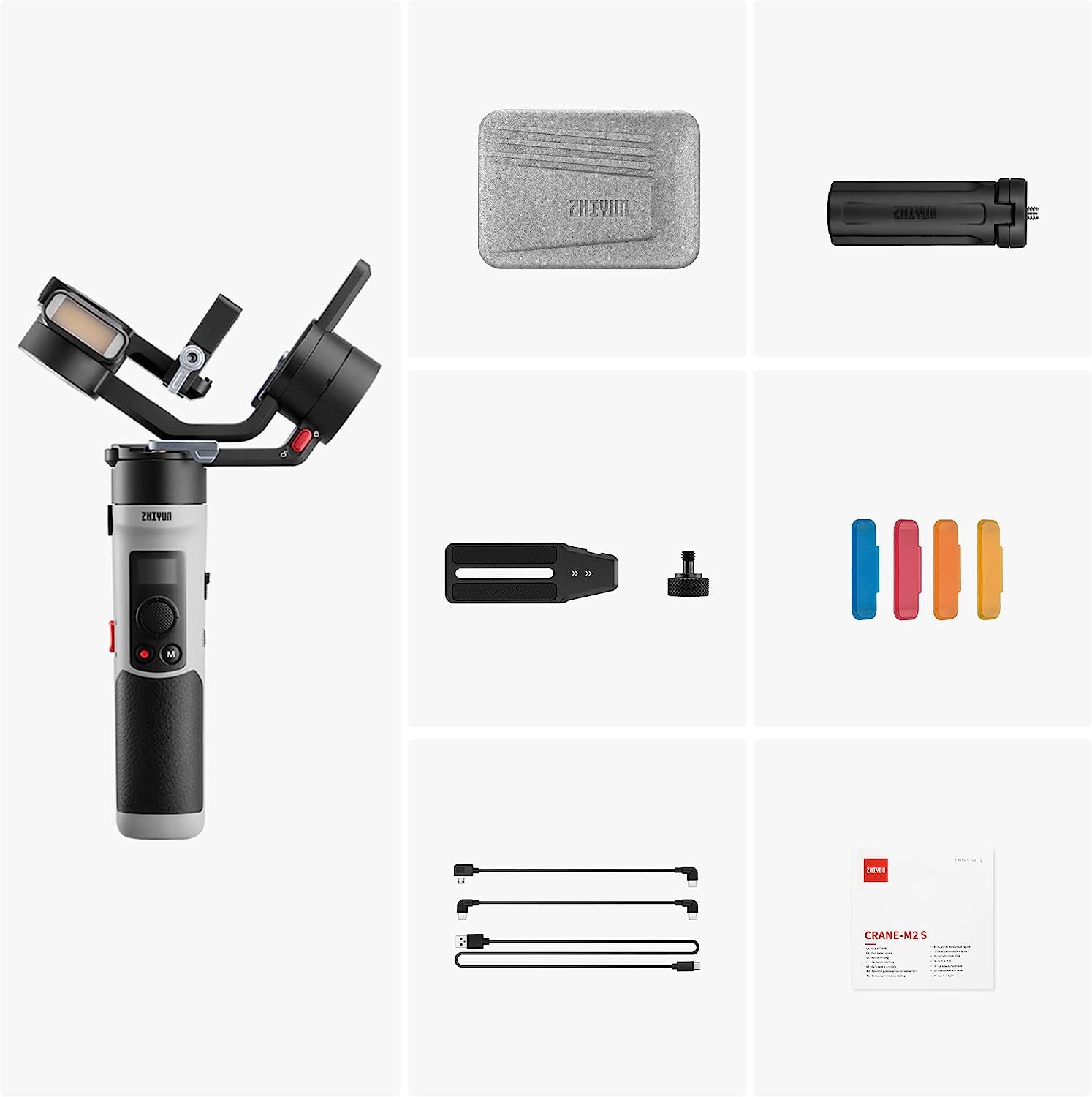 Zhiyun Crane M2S Handheld 3-Axis Stabilizer, Gimbal Stabilizer for Mirrorless Camera, Gopro, Action Camera, Smartphone  zhi yun   