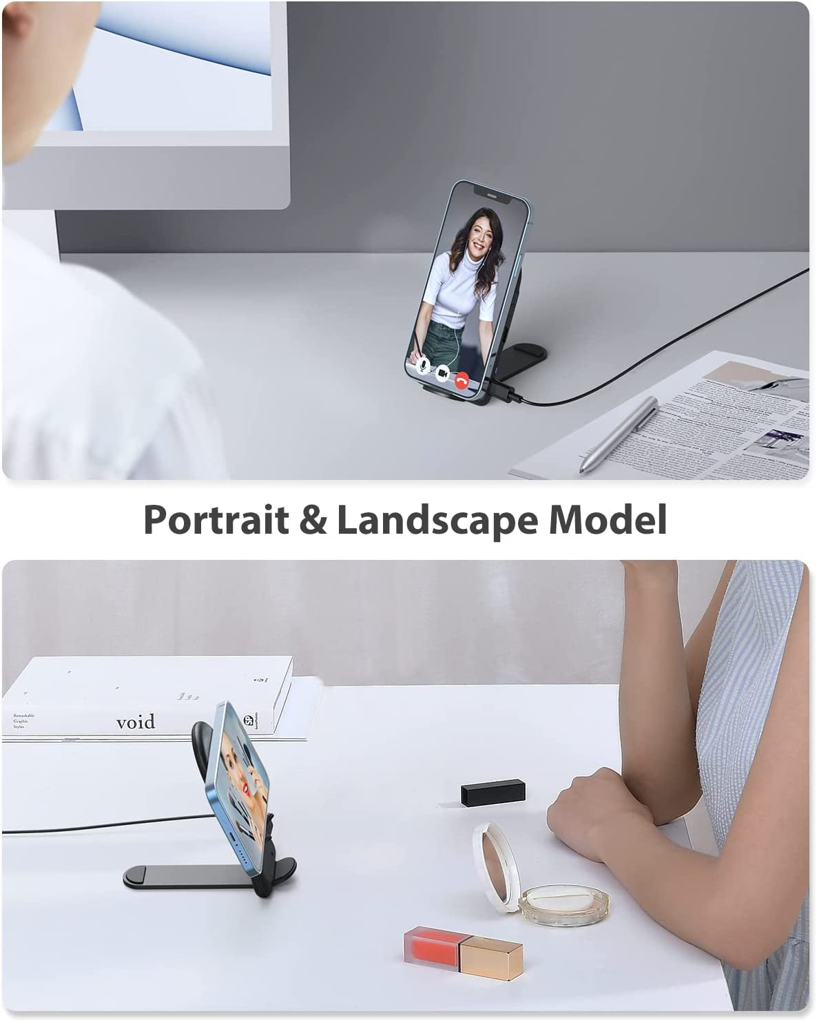 Wireless Charger Stand,15W Fast Charging Pad for Qi Device,Compact Phone Charger Stand for Iphone 14/13/12/11 Pro Max/8 Plus/Xr/Xs/Se,Pixel 6/5/4,Samsung Galaxys22/S21/S20/S10/S9/Note20/10(No Adapter)  esorun   