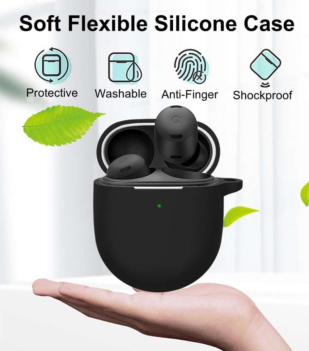 A-Focus Pixel Buds Pro Case Ear Tips Kit, Silicone Soft Protective Cover 3 Pairs Replacement Eartips with Keychain Accessories Set Compatible with Google Pixel Buds Pro Black  A-Focus   