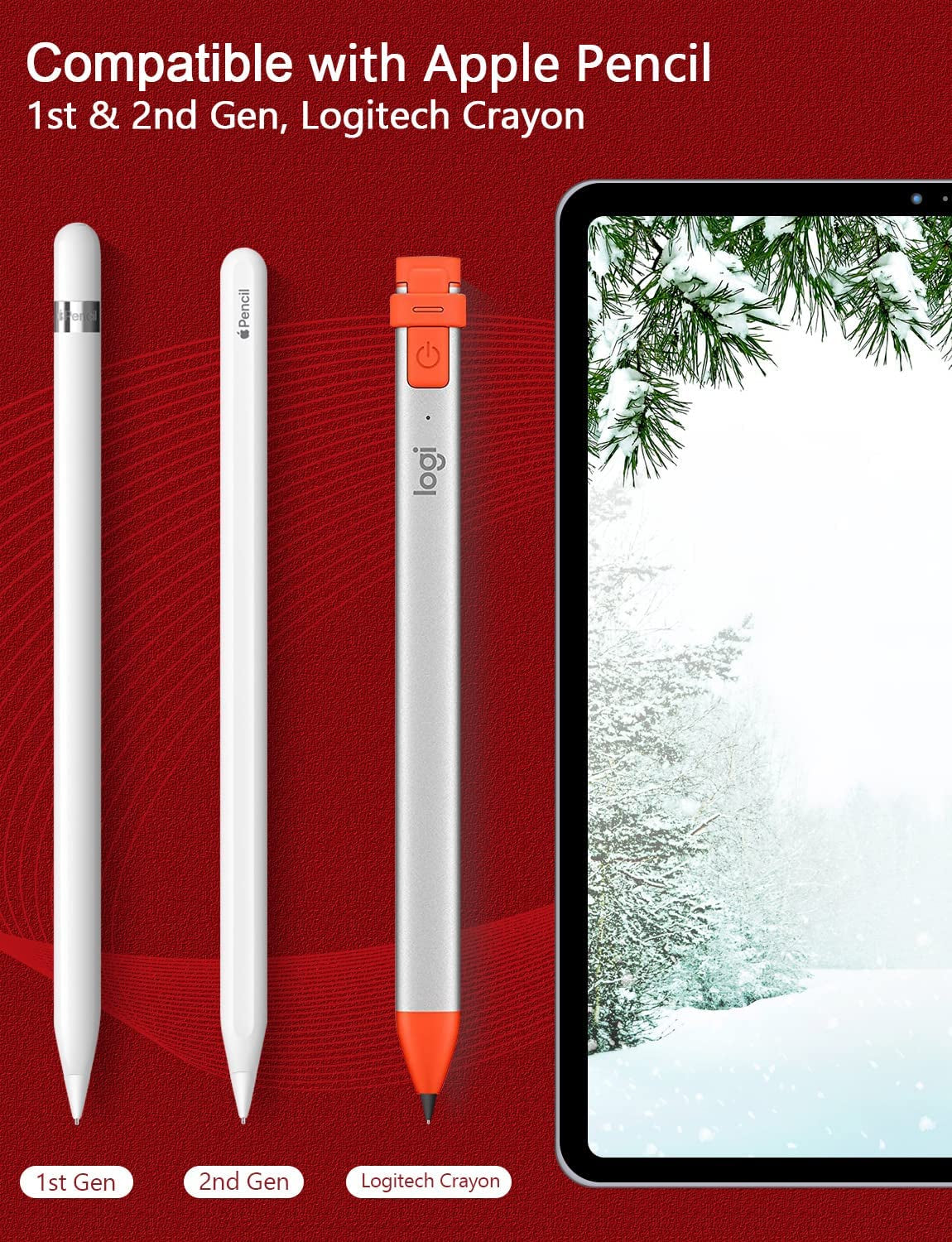 MEKO 2 Pack Upgraded 0.72Mm Fine Ponit Precise Replacement Tips for Apple Pencil 1St/2Nd Generation & Logitech Crayon, Wear-Resisting Pen Nibs for Ipad Pro/Air/Mini Pencil - Black/White  MEKO   