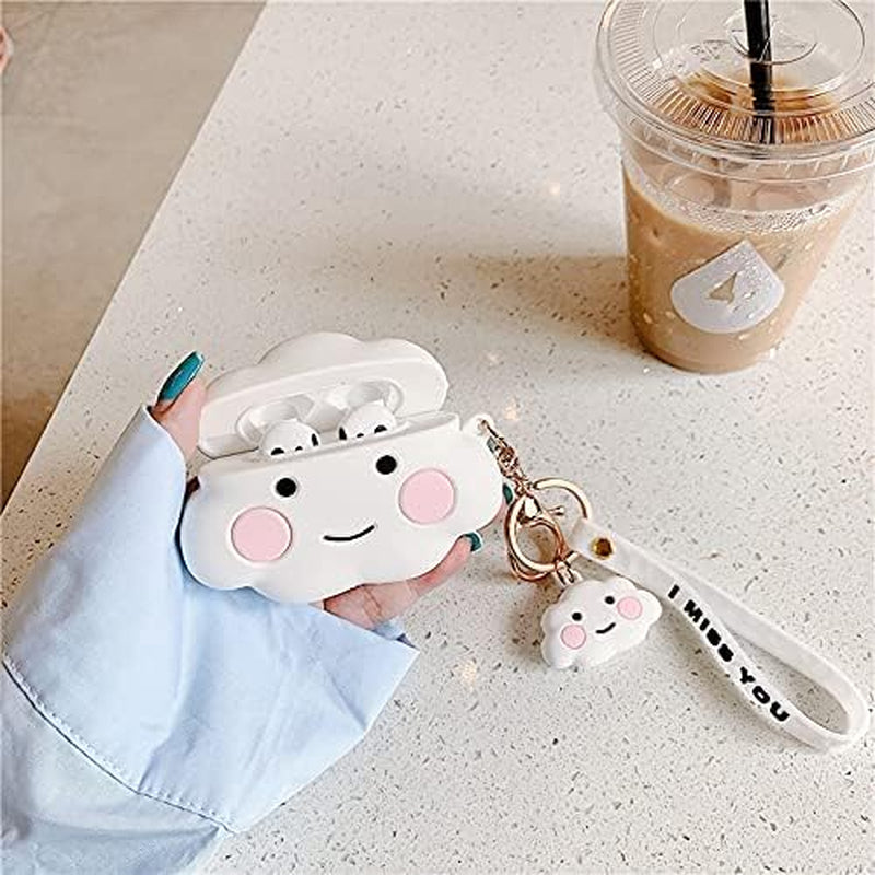 Comfyart for Beats Studio Buds Cute Cloud with Lanyard Silicone Earphone Sleeve Shockproof Waterproof Protective Earphone Cover Case, White  Generic   