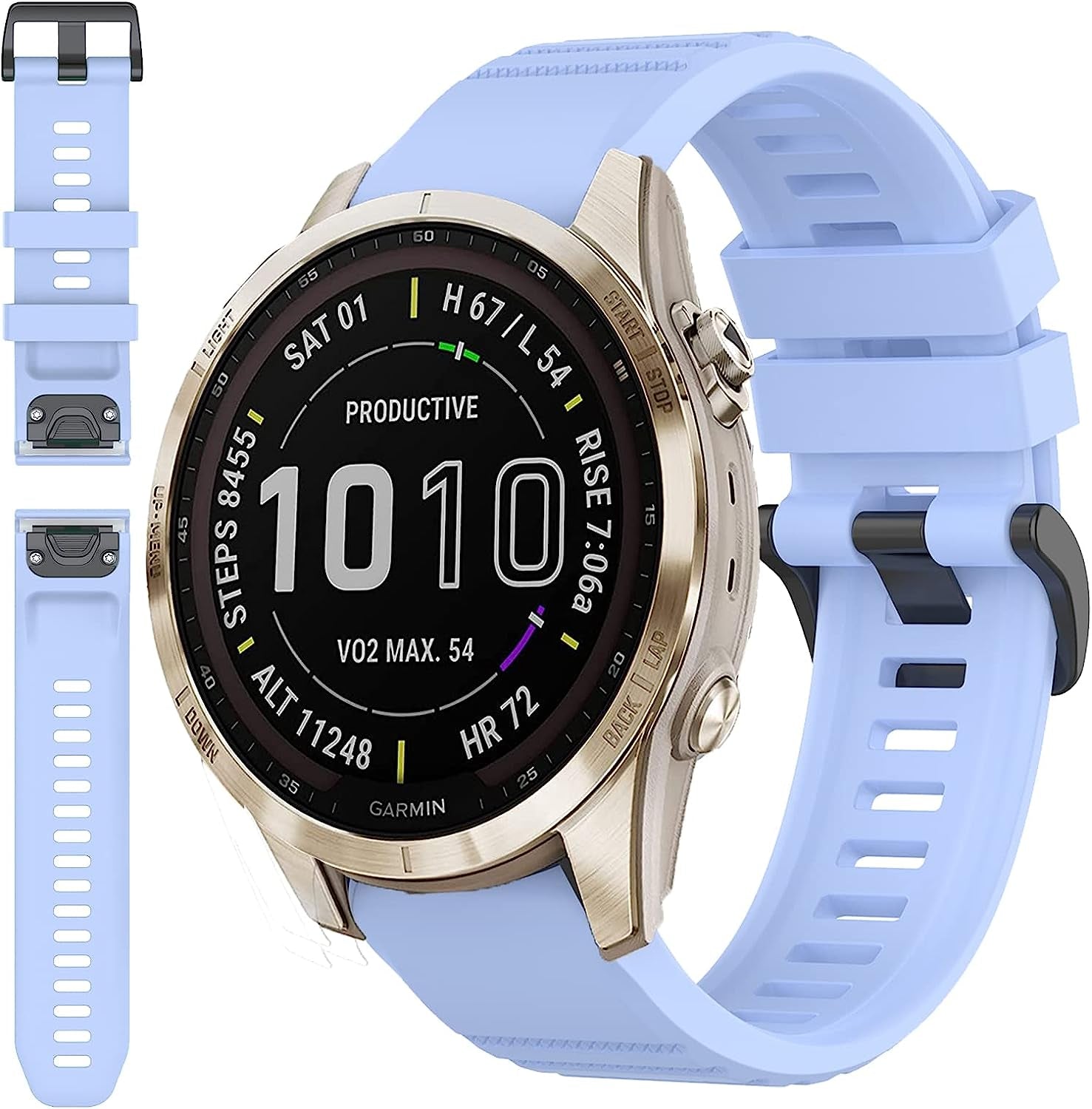 Miimall Compatible for Garmin Fenix 7S 20Mm Watch Band, Soft Silicone Strap Flexible Sport Women Man Easy-Fit Waterproof Replacement Band for Garmin Fenix 7S/7S Solar/7S Sapphire Solar/6S/5S(Cream)  Miimall Cornflower Blue  