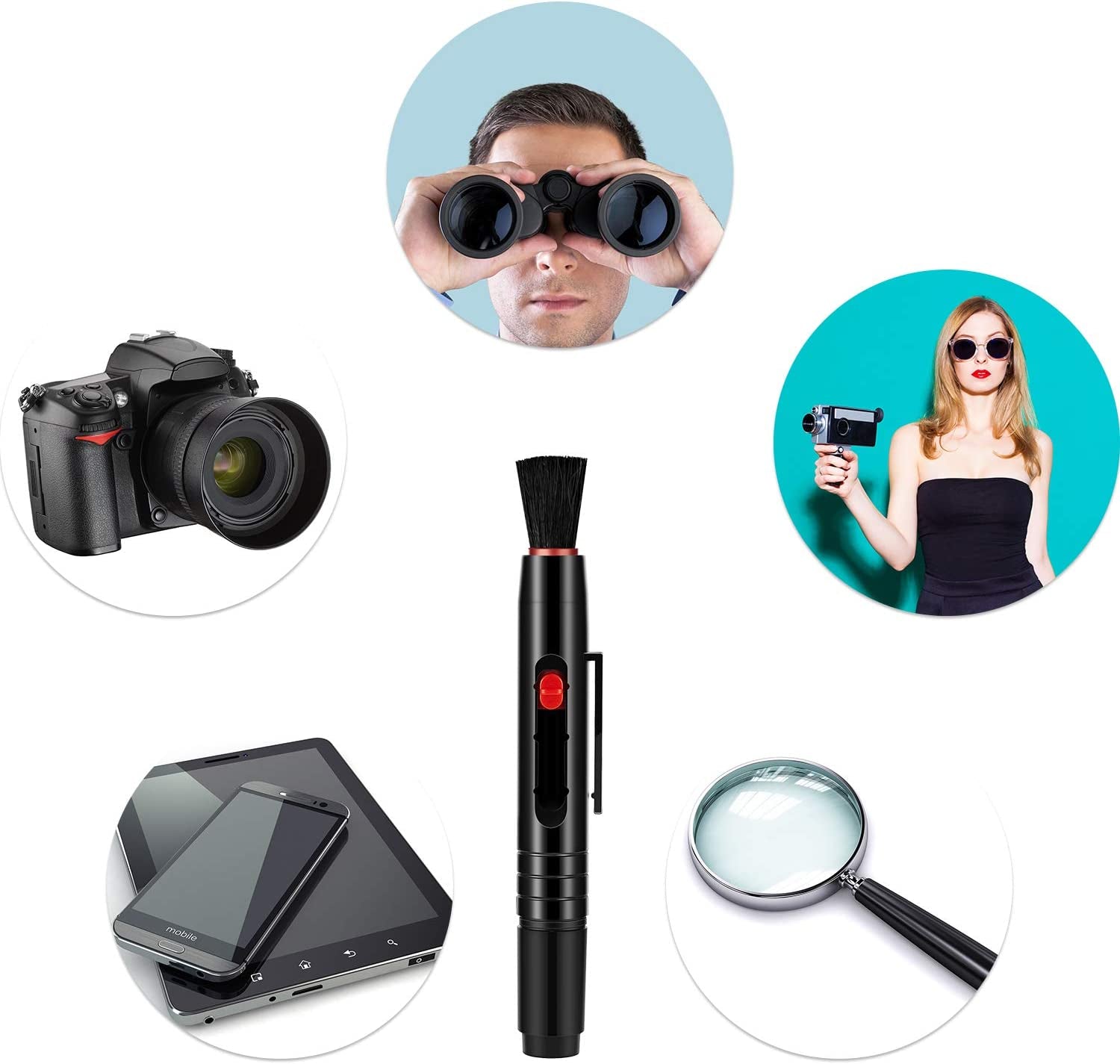 3 Pieces Multifunction Lens Cleaning Pen Brush, Lens Brush Camera Screen Cleaning Pen for Camera, SLR, Telescope, Magnifying Glass, Phone  Frienda   