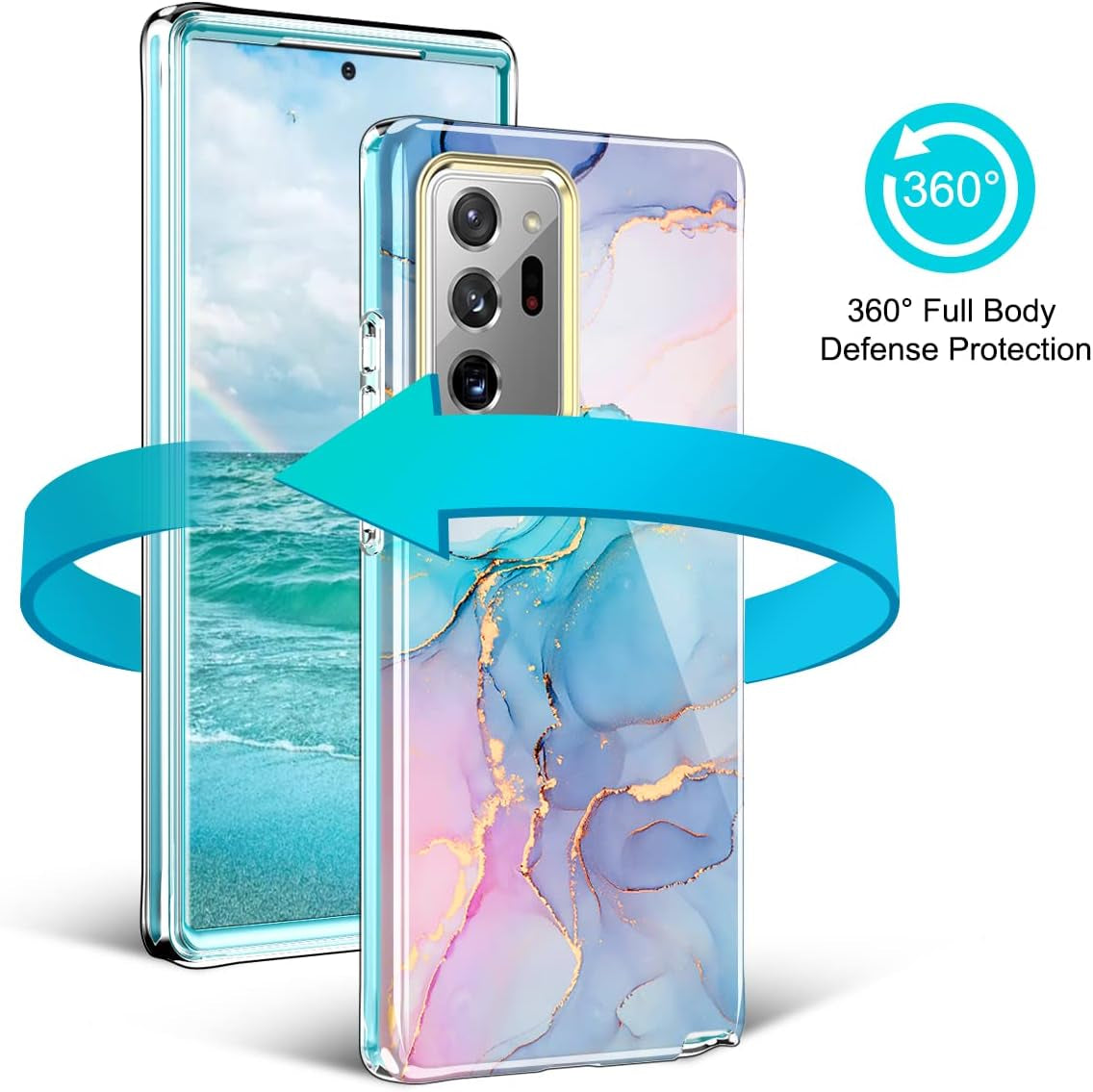 DT Compatible for Samsung Galaxy Note 20 Ultra Case, Lightweight and Stylish Full Body Shockproof Protective Rugged TPU Case for Samsung Note 20 Ultra 5G 6.9 Inch (Marble)  PIXIU   