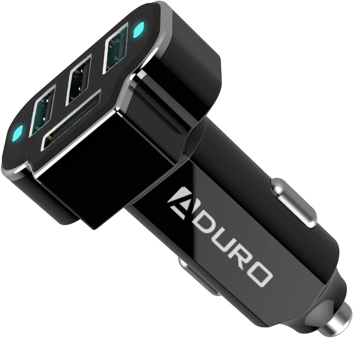 Aduro 4 Port Car Charger USB Adapter, 12V Fast Car Charger USB Adapter Power Station 5.2A/26W Output (Black)  Aduro Products LLC   